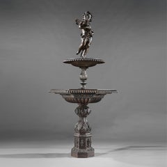 Rare Large 19th Century French Cast Iron Garden Fountain a Durenne