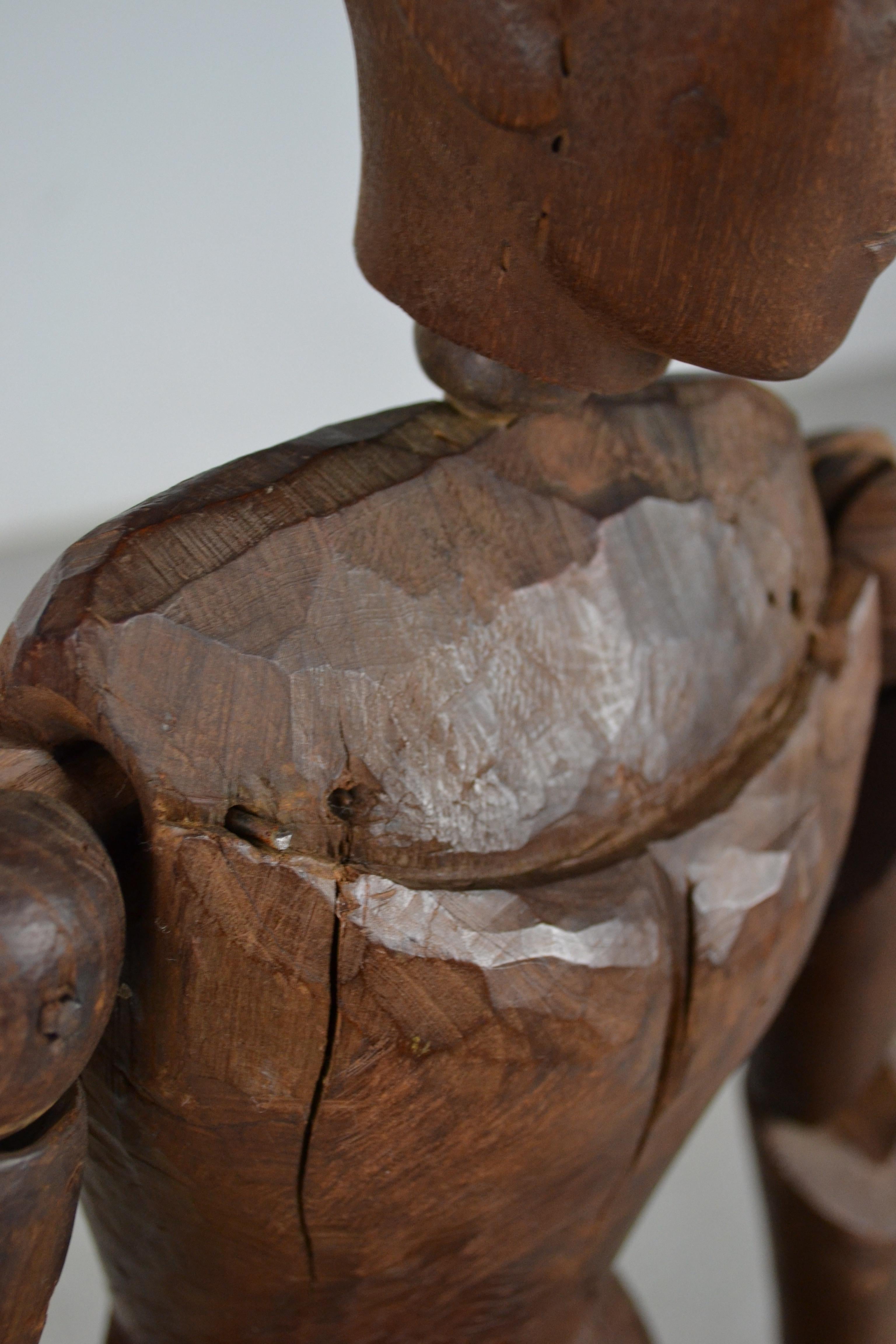 Rare Large 19th-Century French Walnut Articulated Artist’s Mannequin in vendita 10