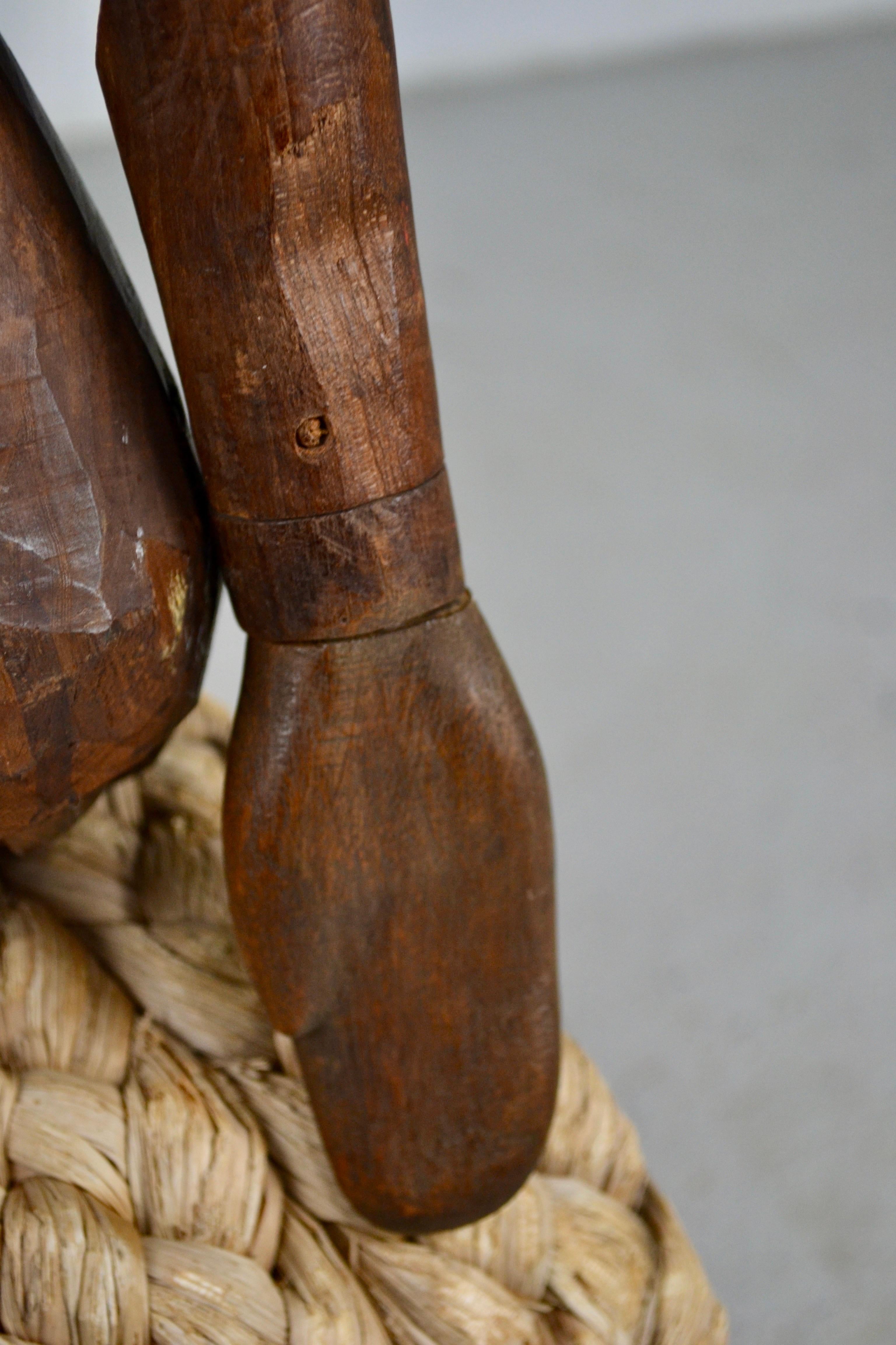 Rare Large 19th-Century French Walnut Articulated Artist’s Mannequin in vendita 1