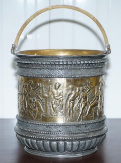 Rare Large 19th Century Renaissance Rival Champagne Bucket Roman Gods Decoration