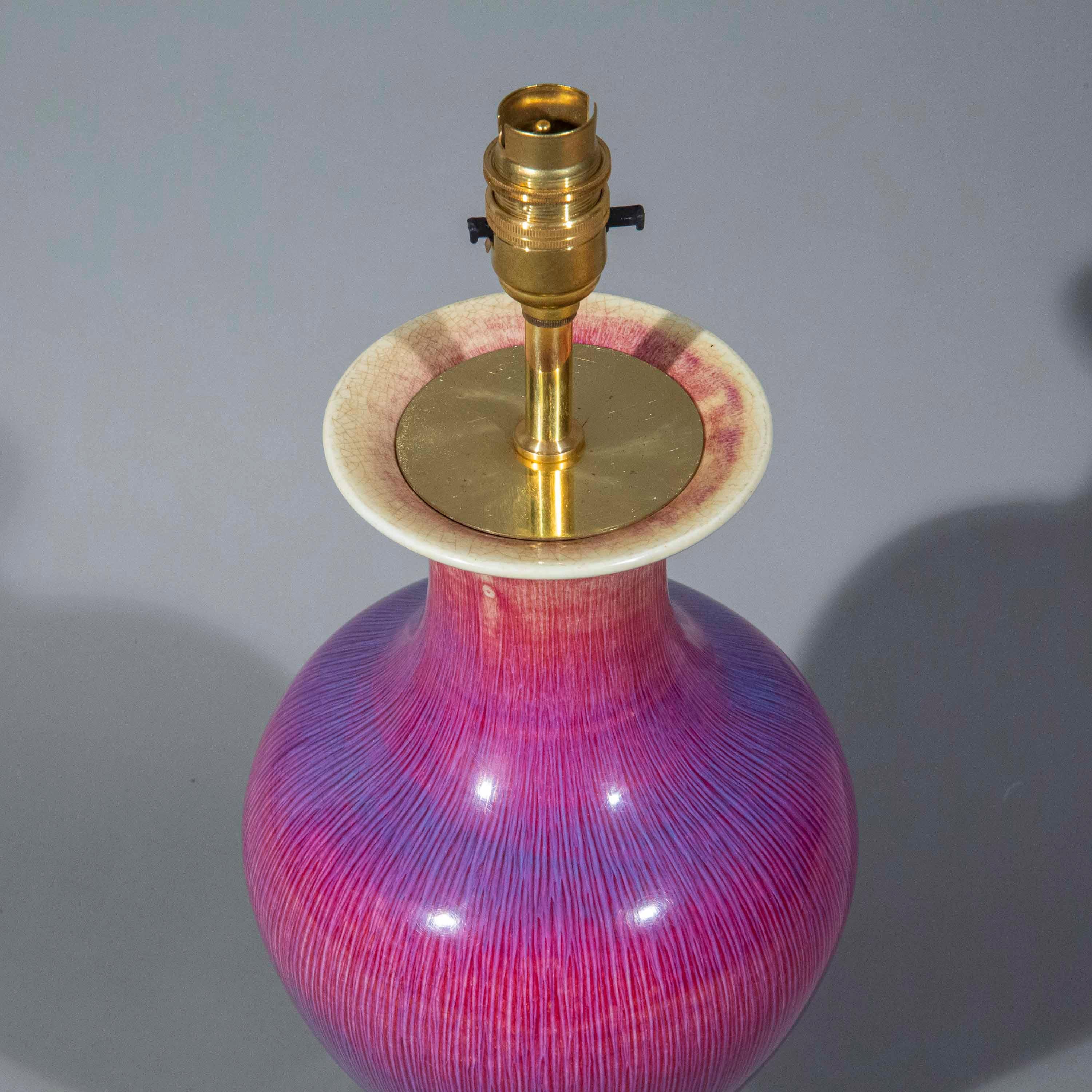 20th Century Chinese Flambé Vase Lamp For Sale