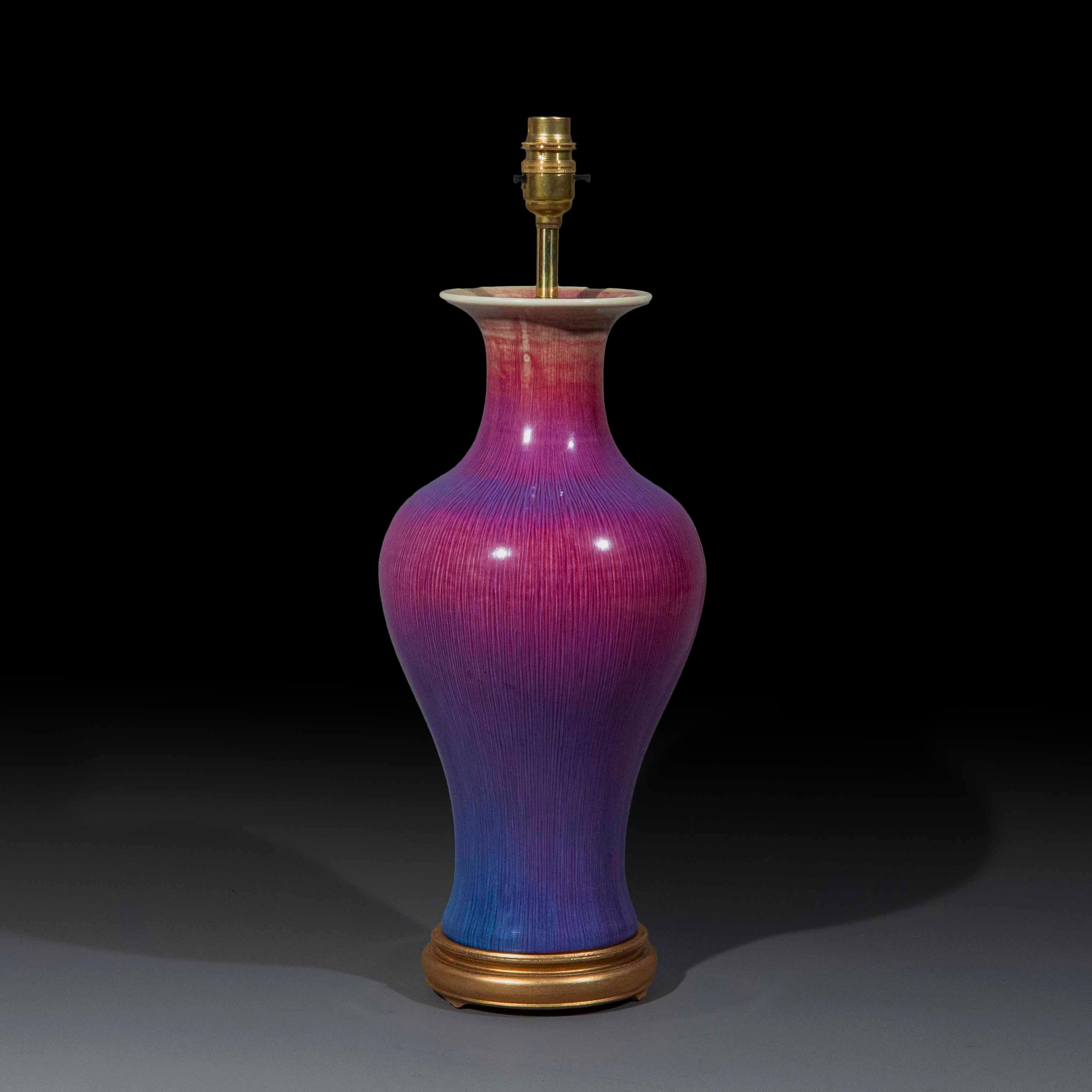 Chinese Flambé Vase Lamp For Sale 2