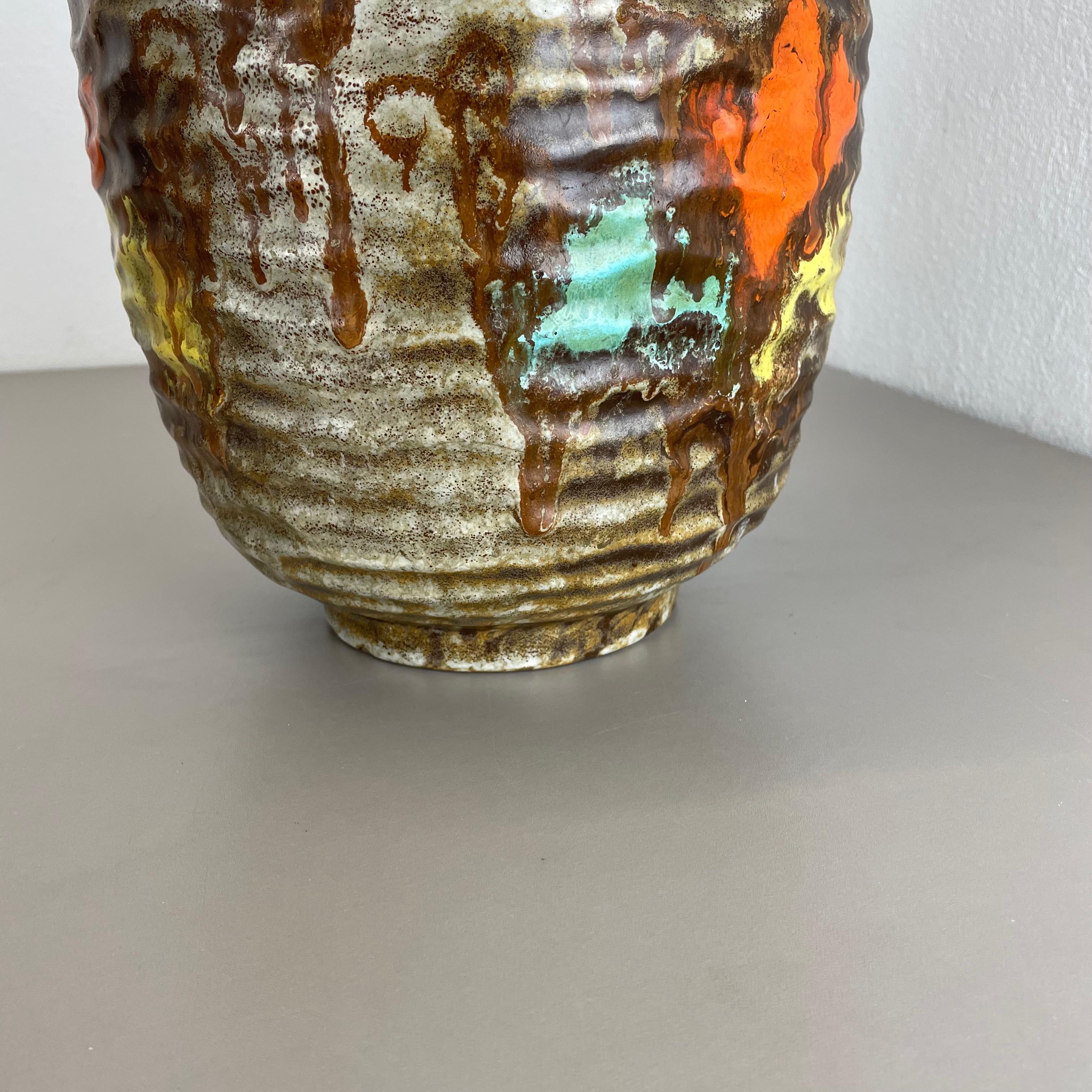Rare Large Multicolor Fat Lava Pottery Vase by Jopeko, Germany, 1950s 3