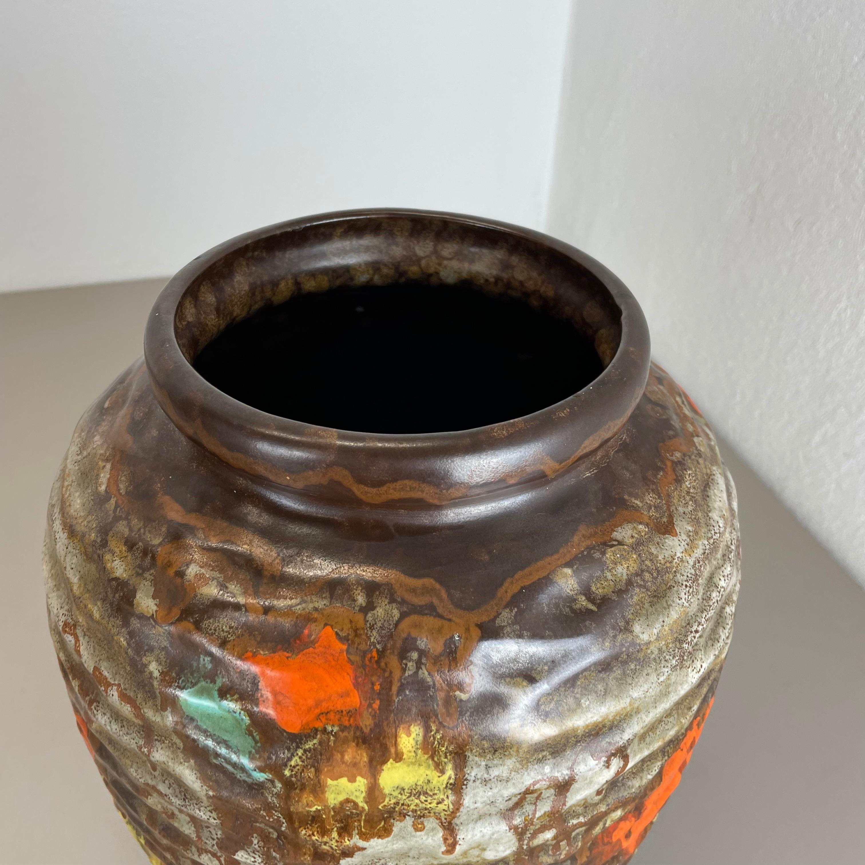 Rare Large Multicolor Fat Lava Pottery Vase by Jopeko, Germany, 1950s 4