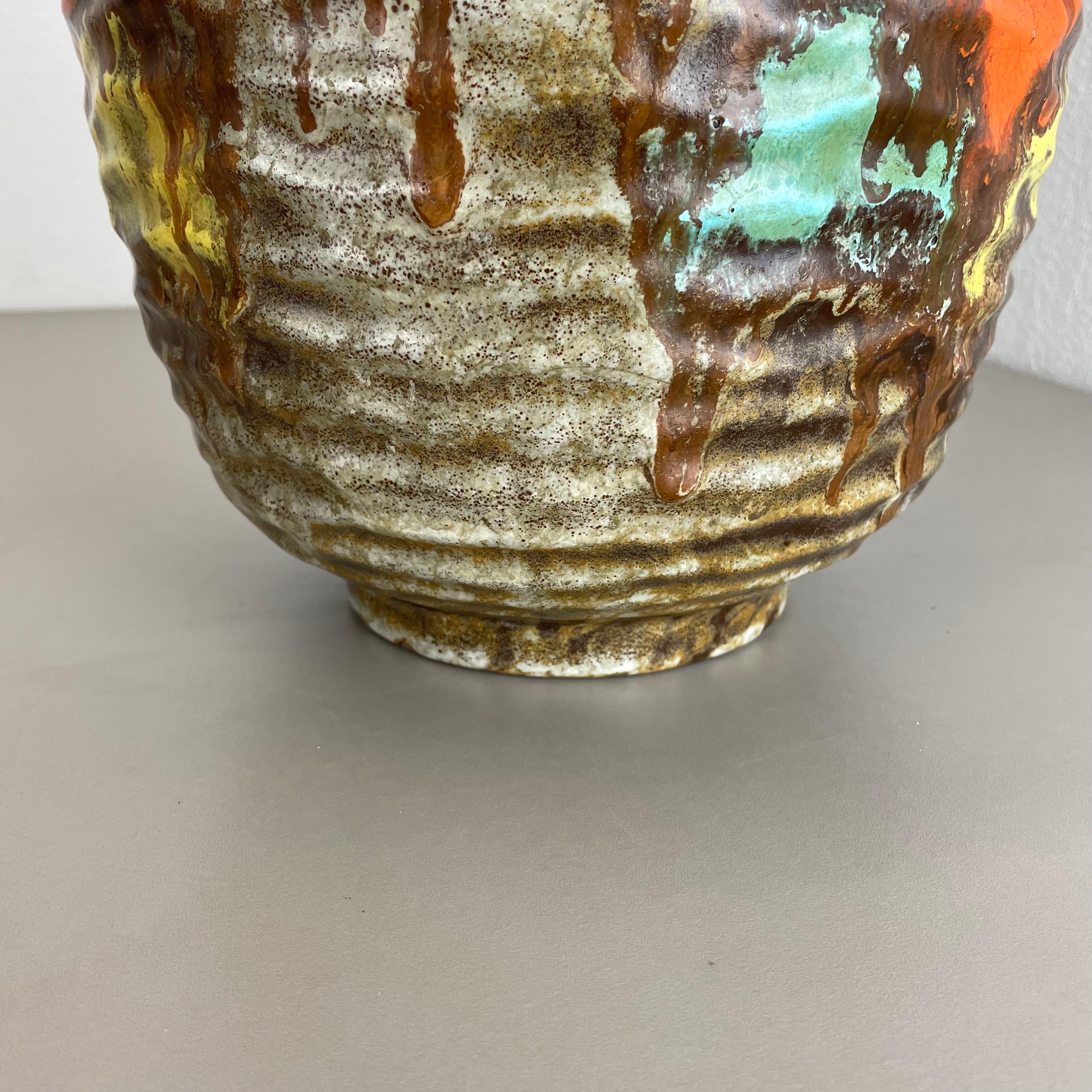 Rare Large Multicolor Fat Lava Pottery Vase by Jopeko, Germany, 1950s 7