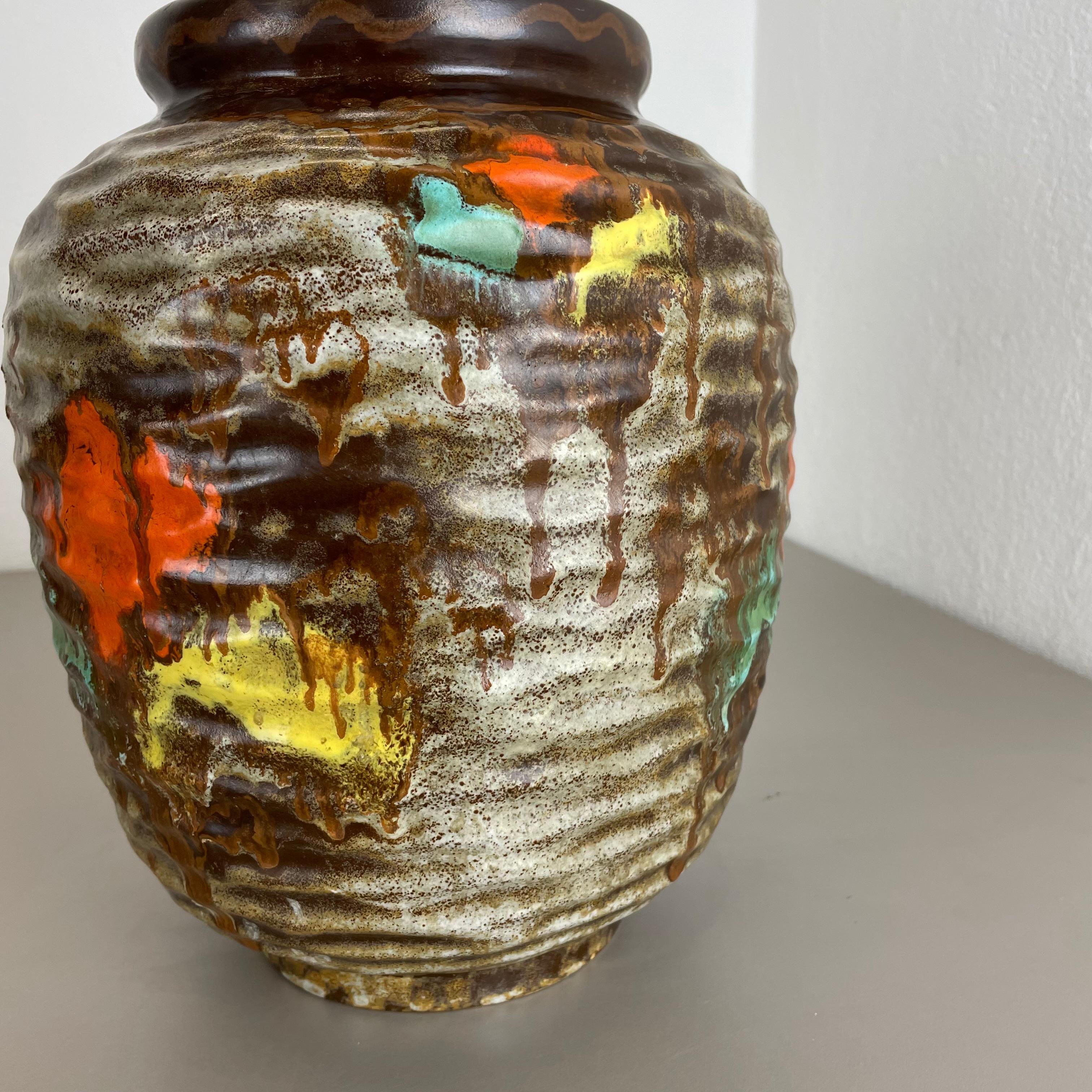 Rare Large Multicolor Fat Lava Pottery Vase by Jopeko, Germany, 1950s 8