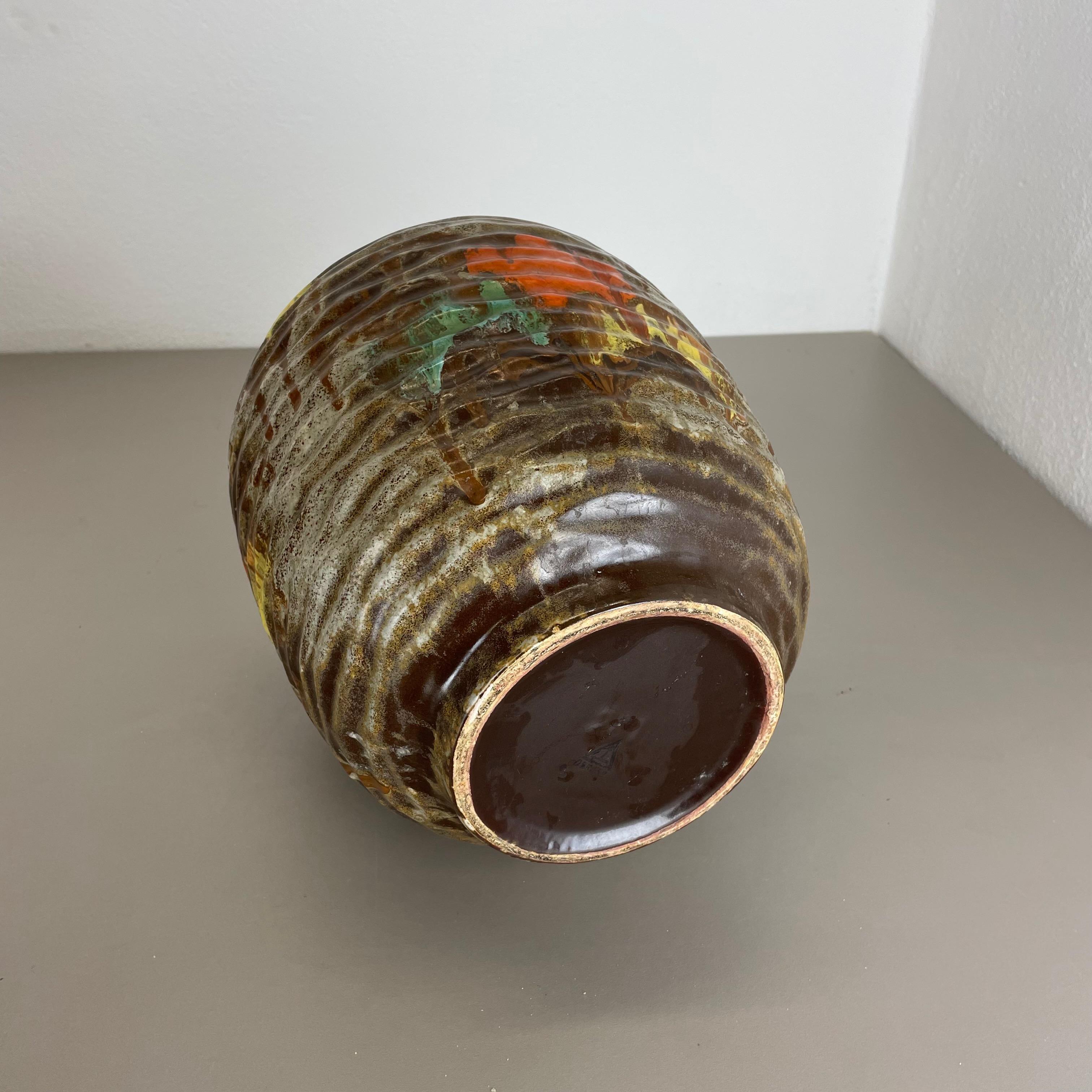 Rare Large Multicolor Fat Lava Pottery Vase by Jopeko, Germany, 1950s 11