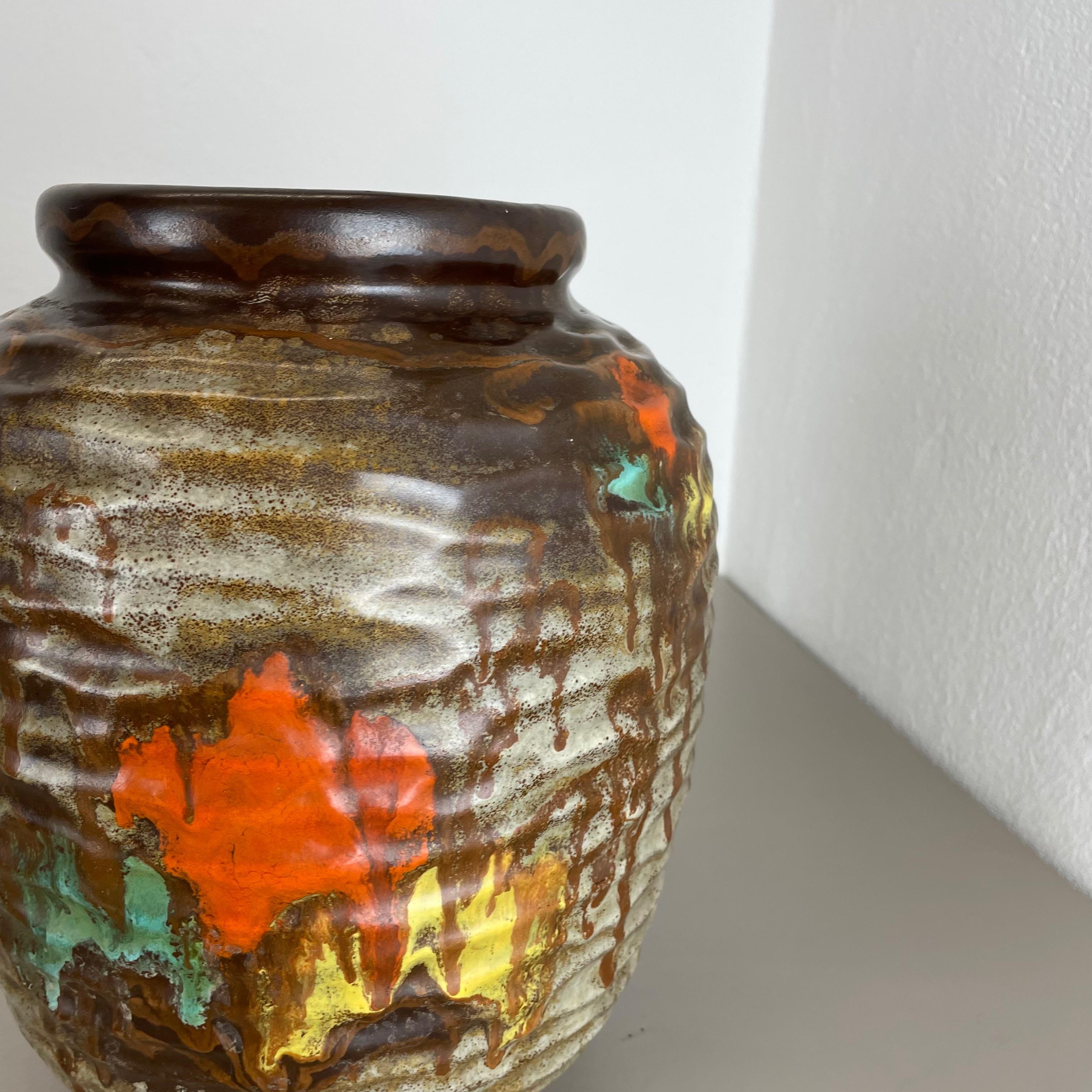 20th Century Rare Large Multicolor Fat Lava Pottery Vase by Jopeko, Germany, 1950s For Sale