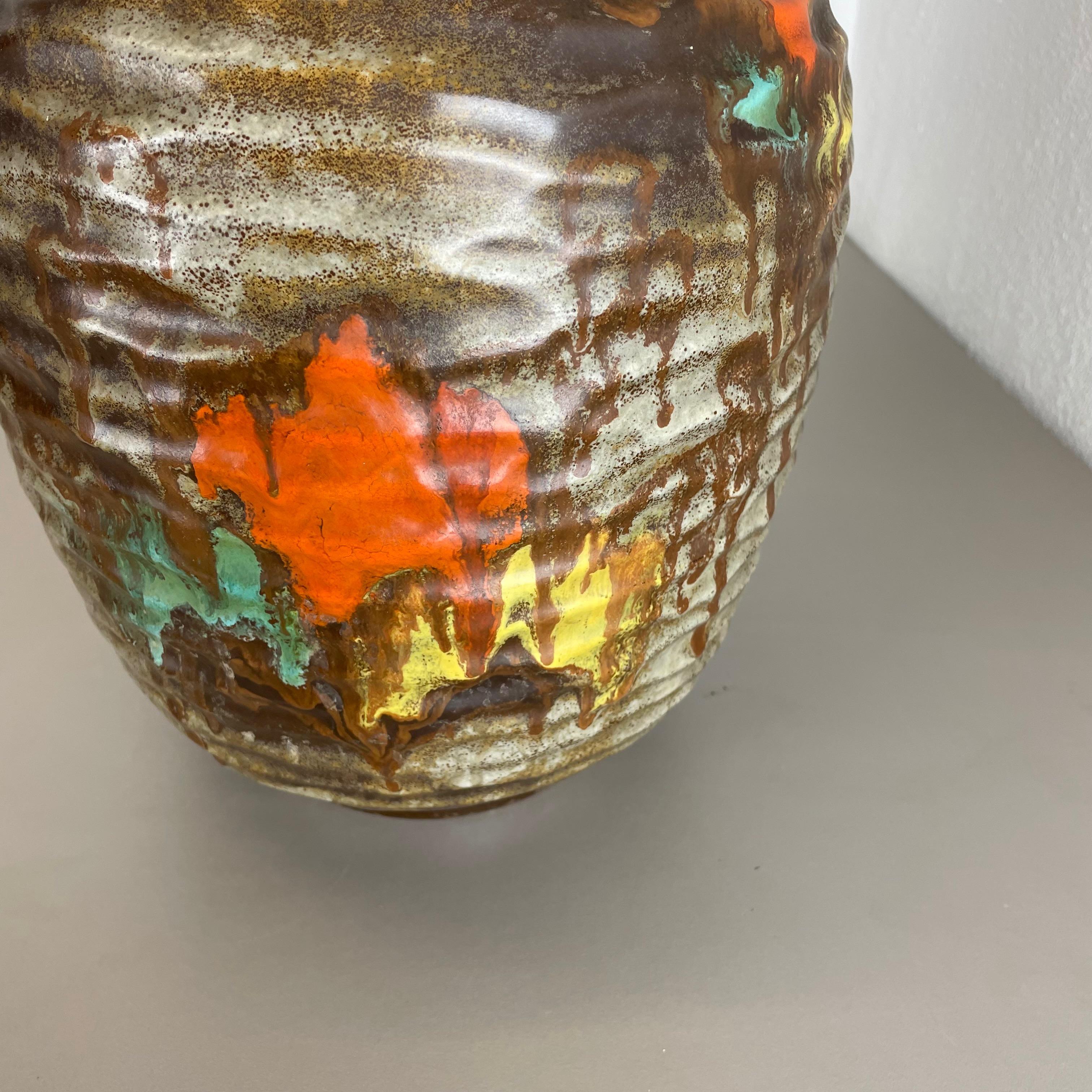 Ceramic Rare Large Multicolor Fat Lava Pottery Vase by Jopeko, Germany, 1950s For Sale