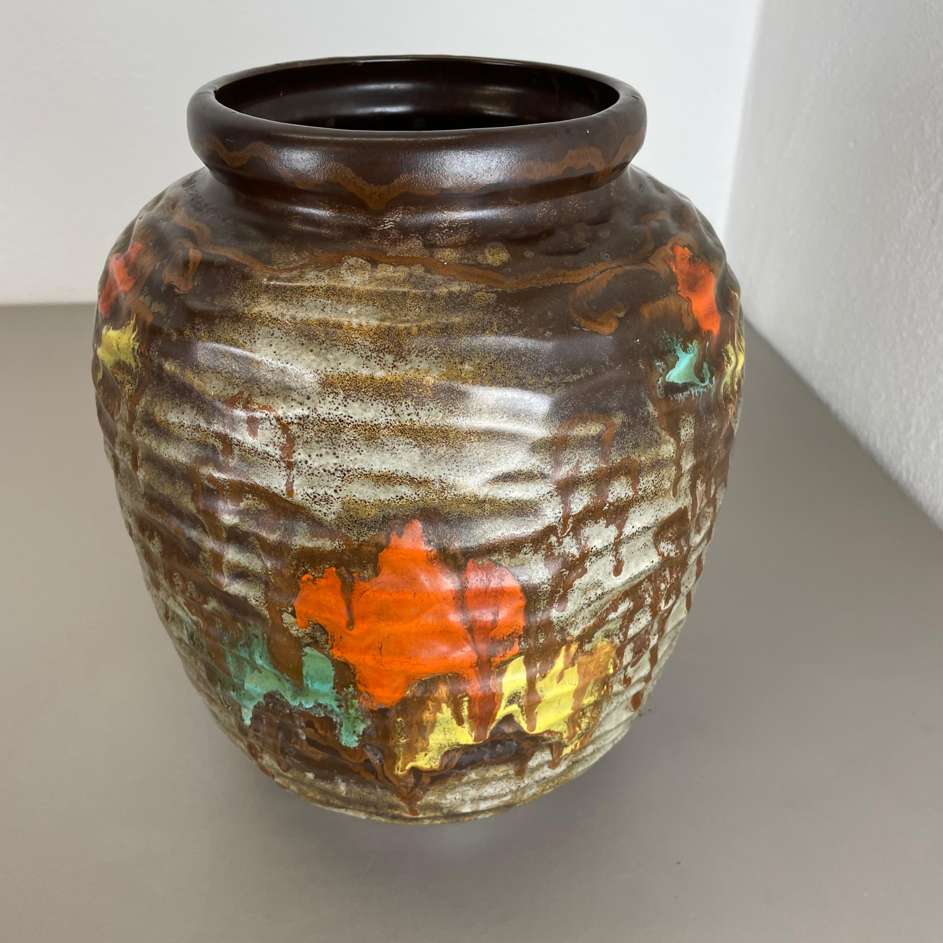 Rare Large Multicolor Fat Lava Pottery Vase by Jopeko, Germany, 1950s For Sale 1