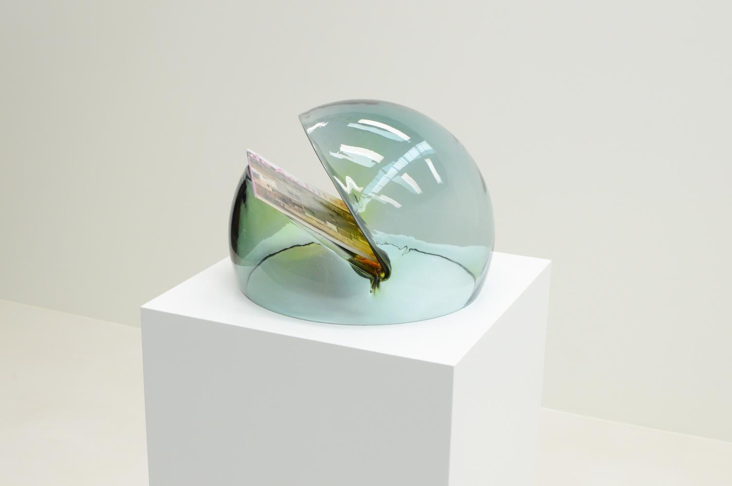 Mid-Century moderno Rara scultura astratta di grandi dimensioni in vetro di Toni Zuccheri per VeArt, Italia anni '70. in vendita