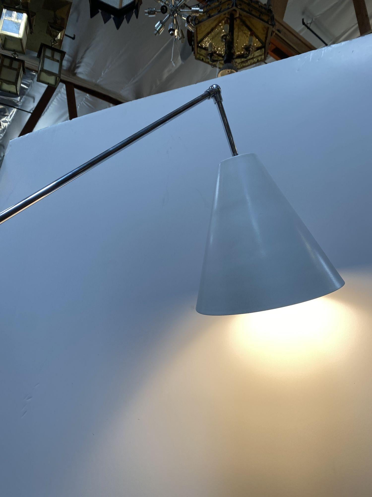 Chrome Rare Large Adjustable Mid-Century Italian Floor Lamp Robert Sonnema For Sale