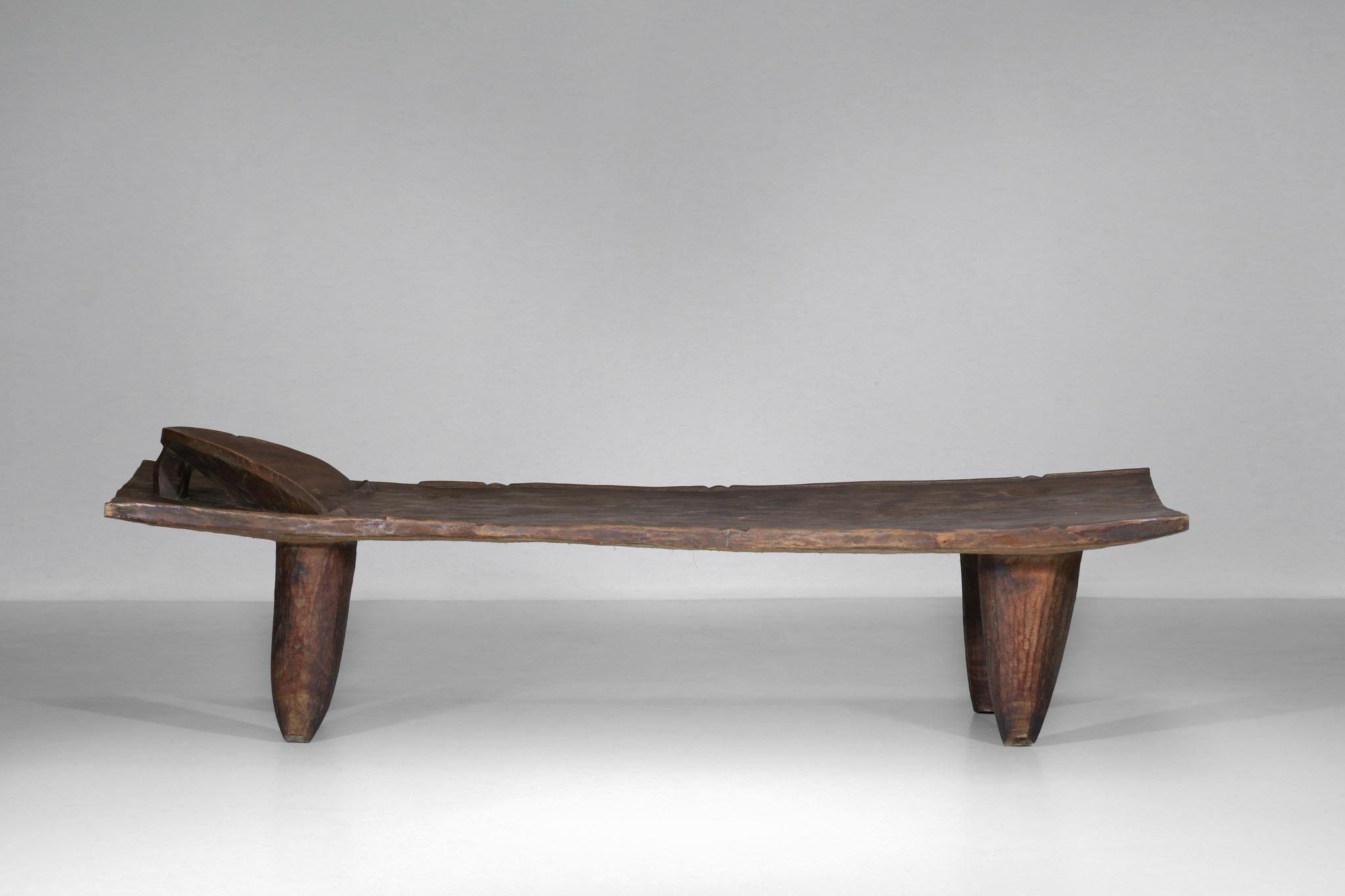 Beninese Rare Large African Senoufo Bed Made of Solid Wood from Benin Coffee Table For Sale