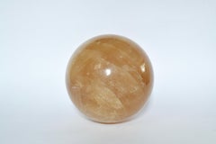 Rare Large Amber Quartz Rock Crystal Ball