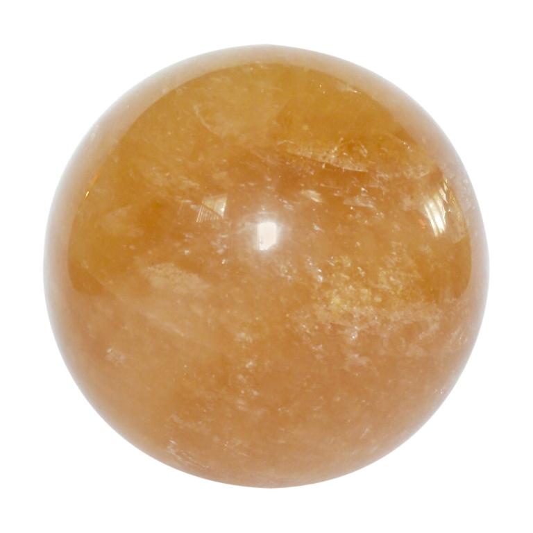 Rare Large Amber Quartz Rock Crystal Ball For Sale at 1stDibs