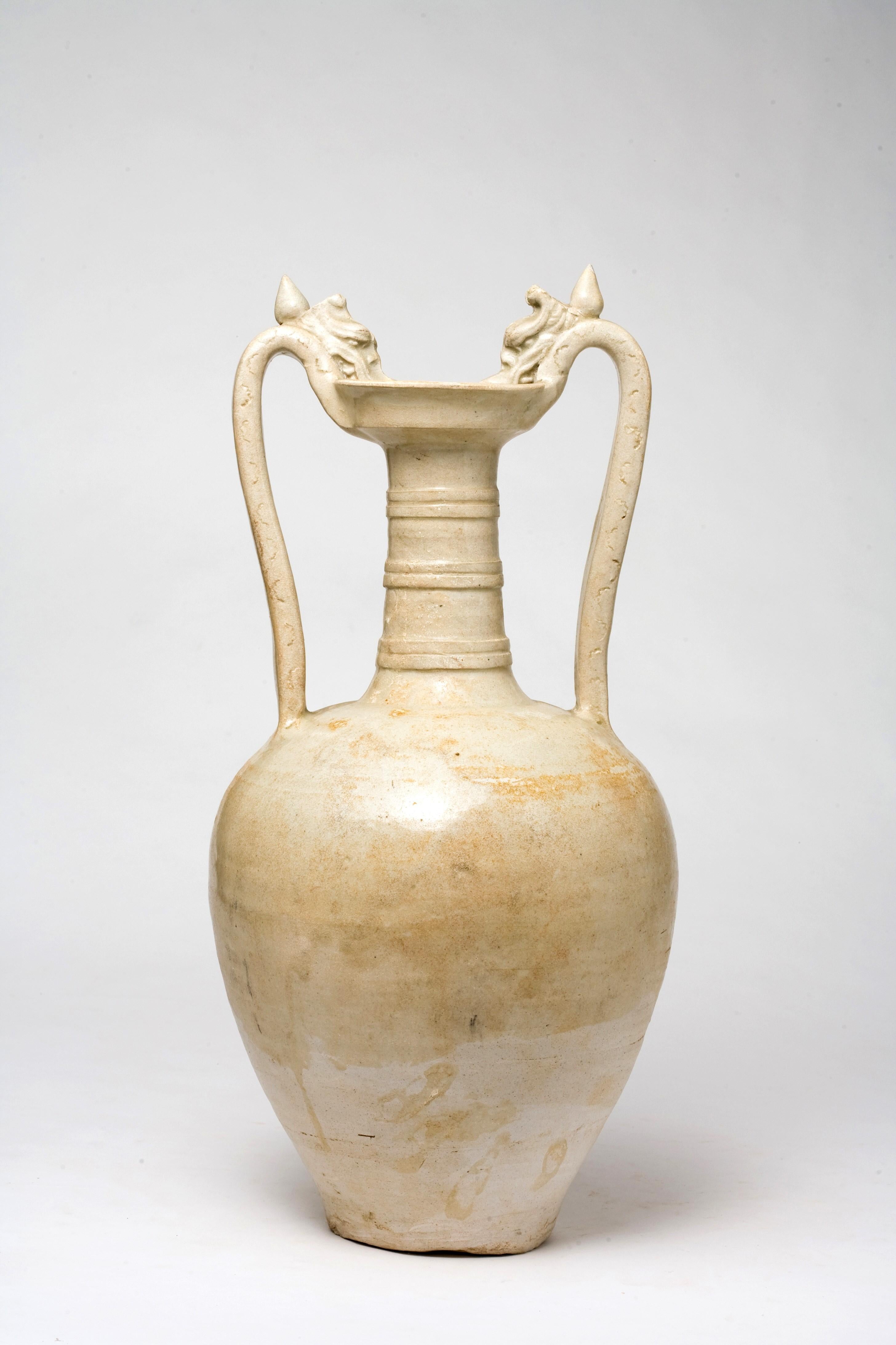 Chinese Rare Large Amphora with dragon-shaped handles, Tang Dynasty(618-907)