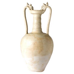Rare grande Amphora avec des anses en forme de dragon, Dynasty Tang (618-907)