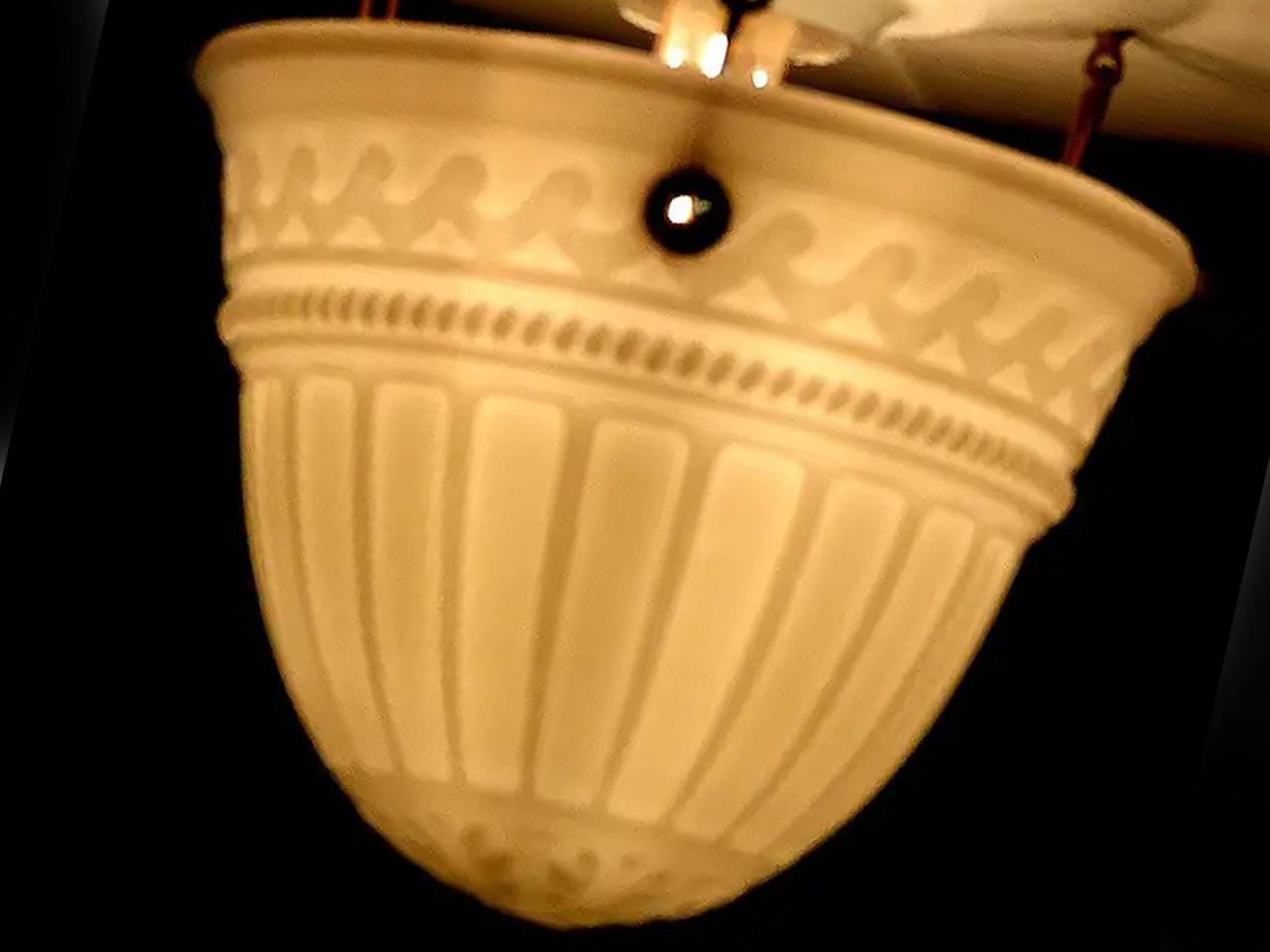 American Classical Rare, Large and Original Reflectolyte Flush Mount Lamps For Sale
