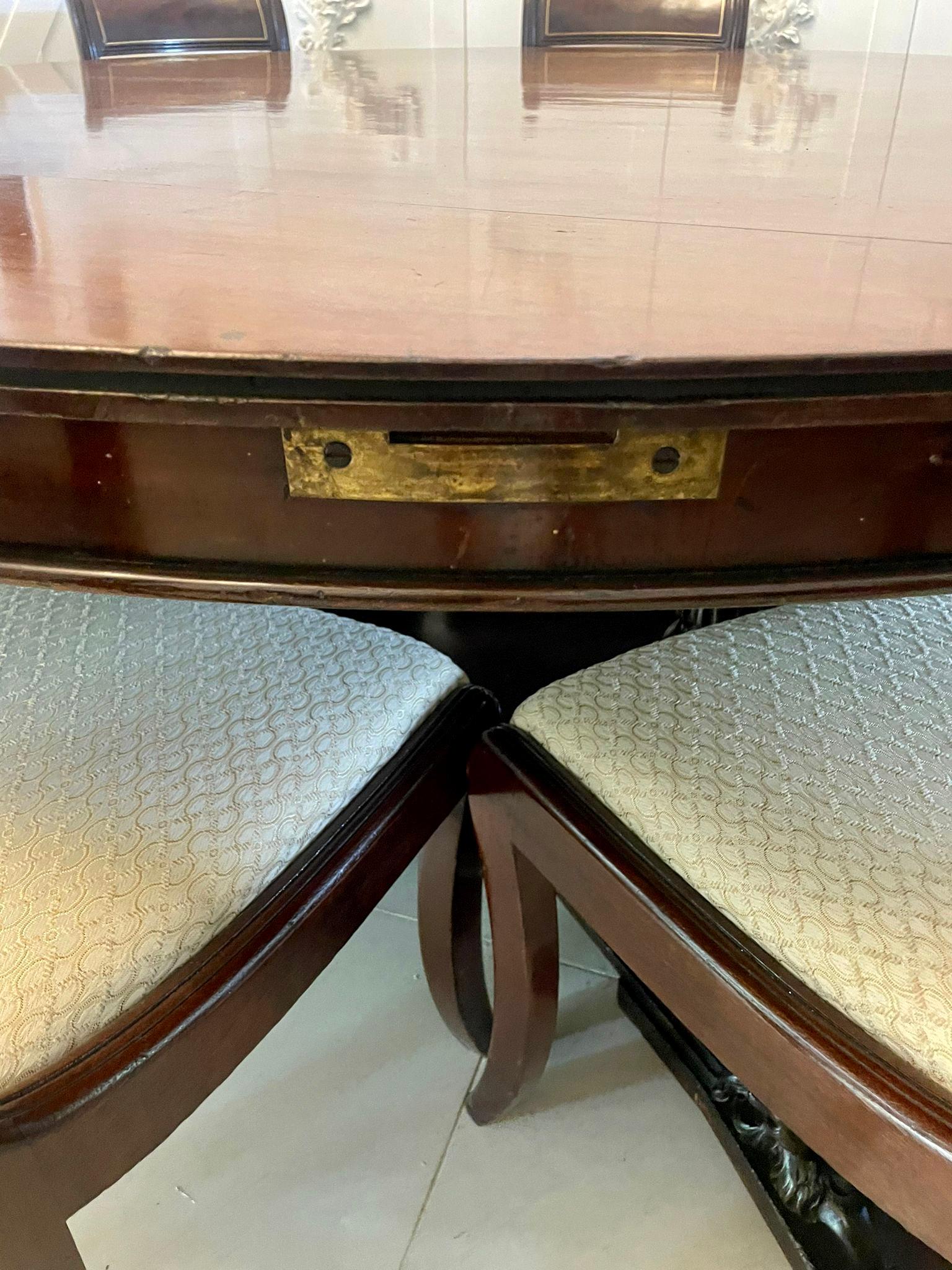 Rare Large Antique 10 Seater Carved Mahogany Circular Extending Dining Table 7