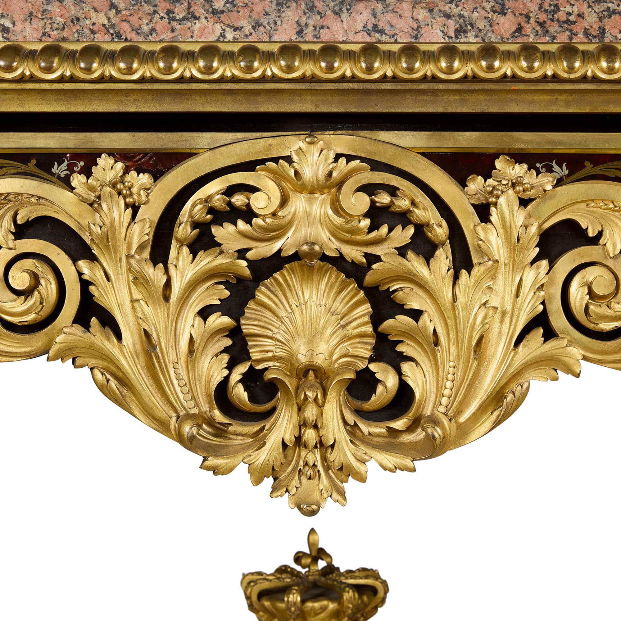 Seltener großer antiker Boulle-Marketerie-Mitteltisch Henry Dasson Wallace Collection'S (Louis XIV.) im Angebot