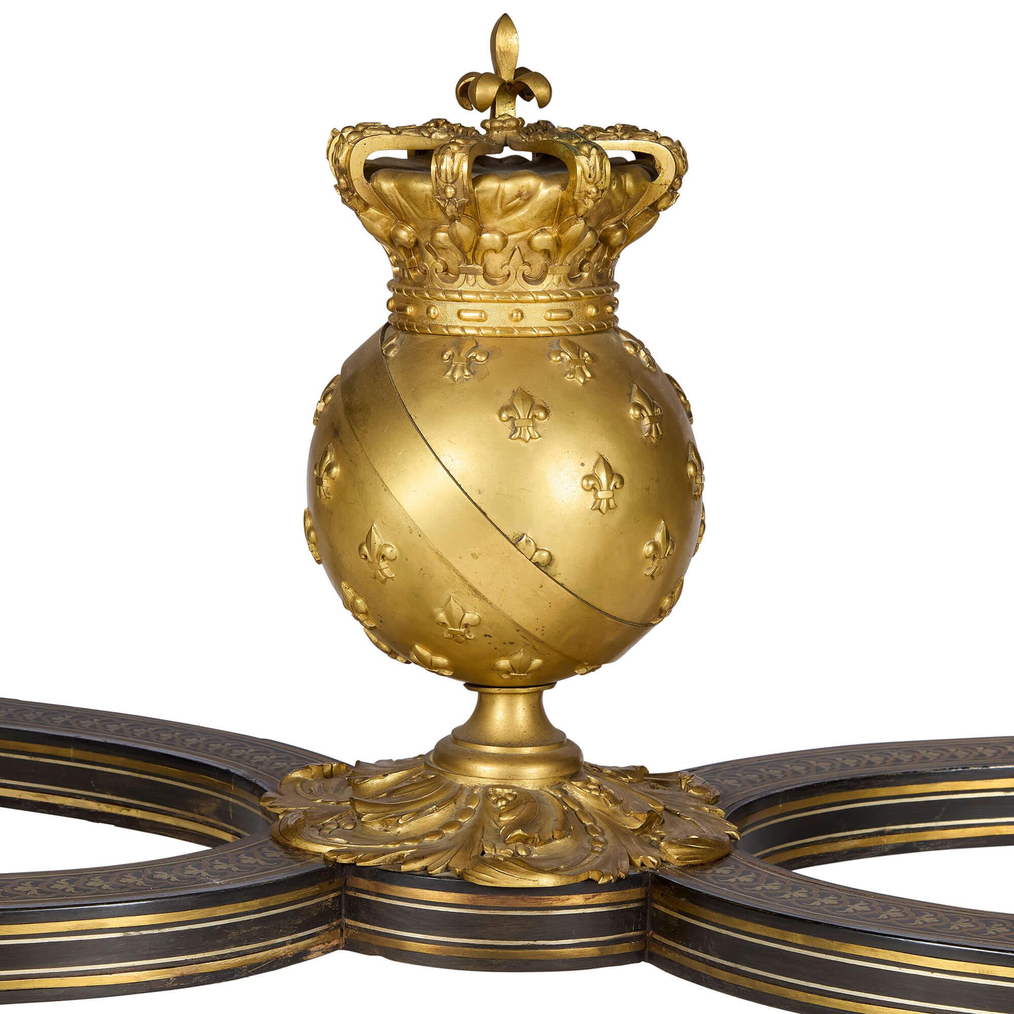 Seltener großer antiker Boulle-Marketerie-Mitteltisch Henry Dasson Wallace Collection'S (19. Jahrhundert) im Angebot