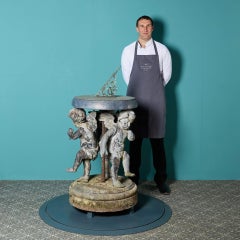 Rare Large Antique Cherub Garden Sundial