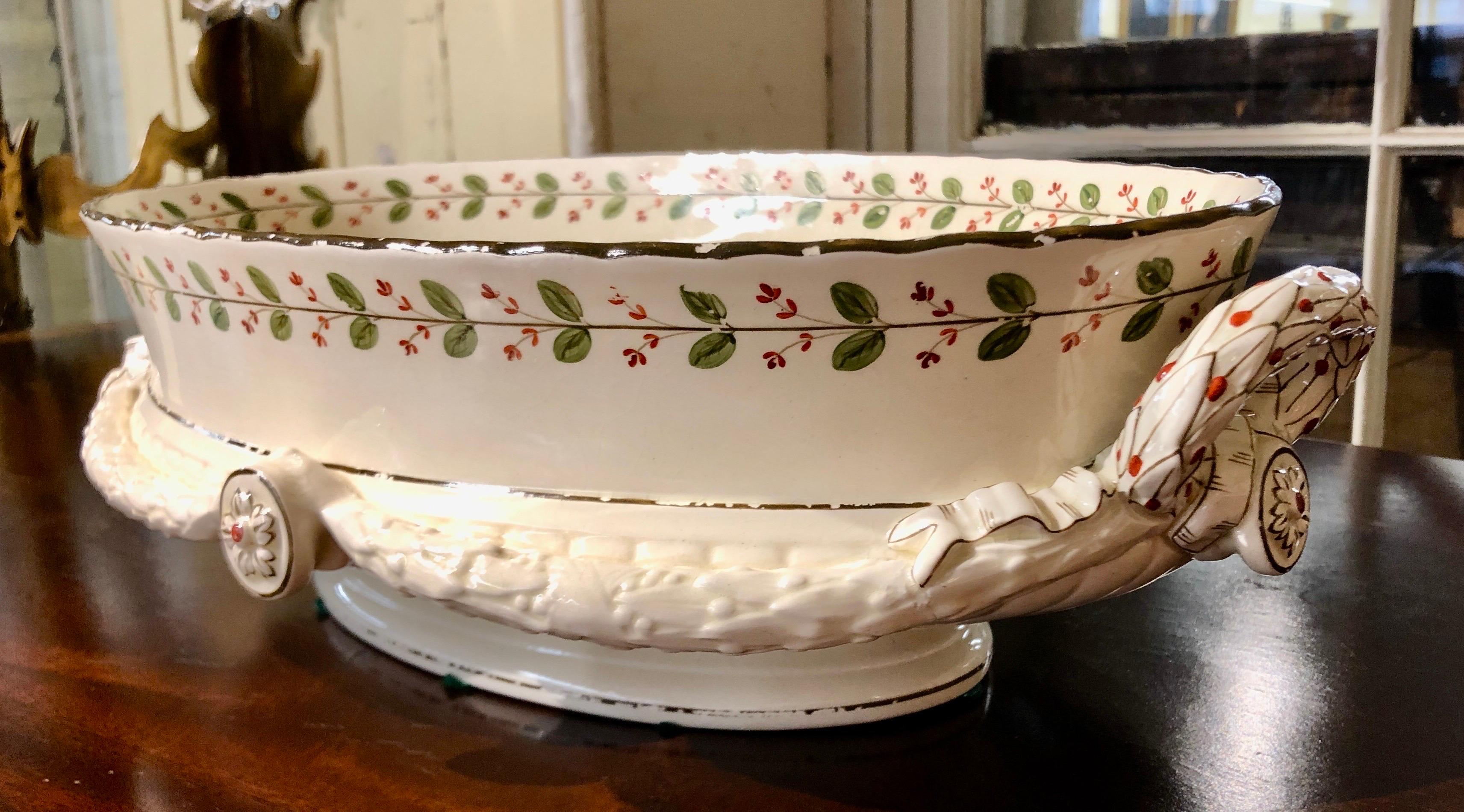 Seltene große antike englische Wedgwood Queensware „Creamware“-Schale aus dem frühen 19. Jahrhundert (Englisch) im Angebot