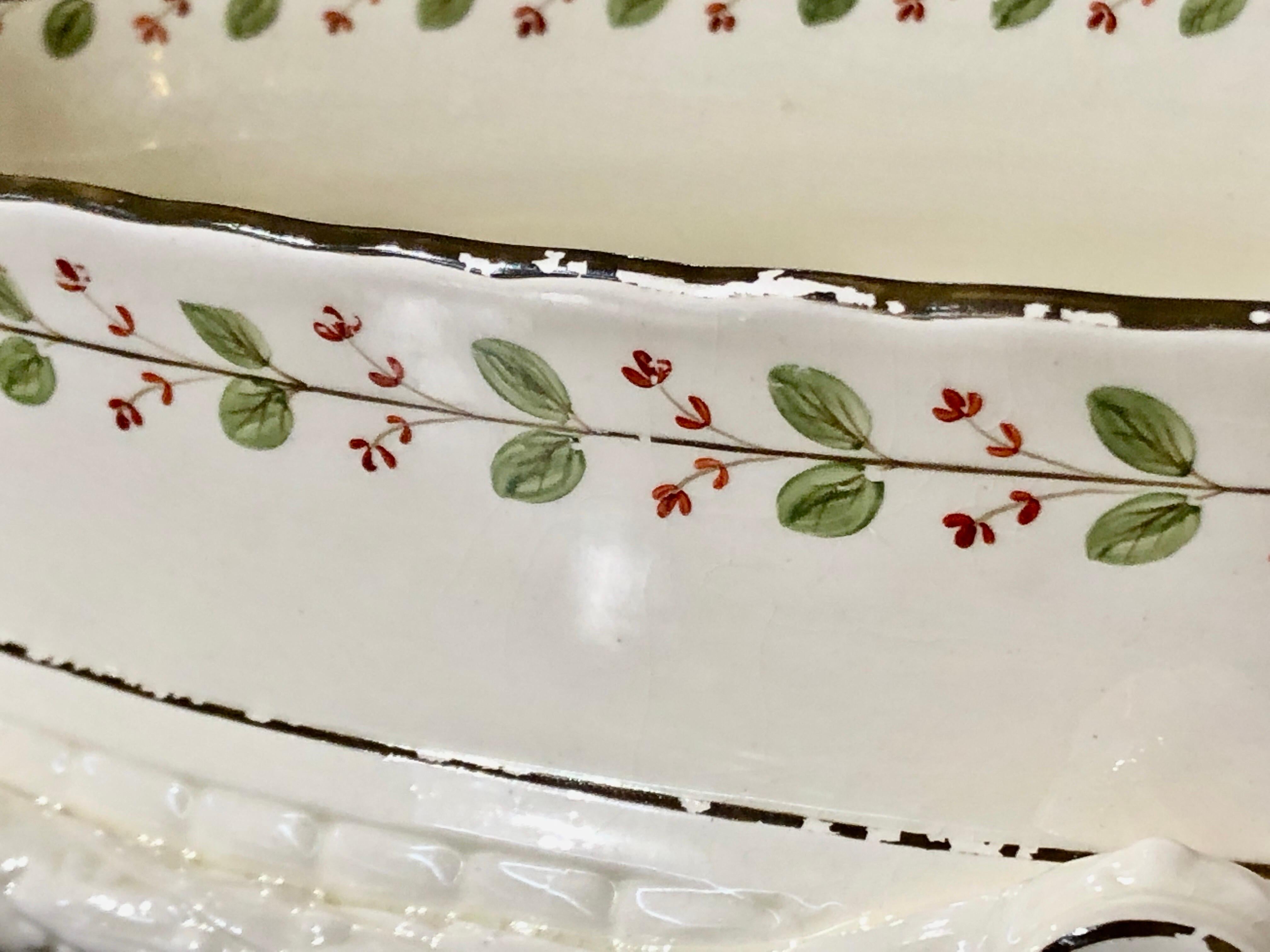Seltene große antike englische Wedgwood Queensware „Creamware“-Schale aus dem frühen 19. Jahrhundert im Angebot 1