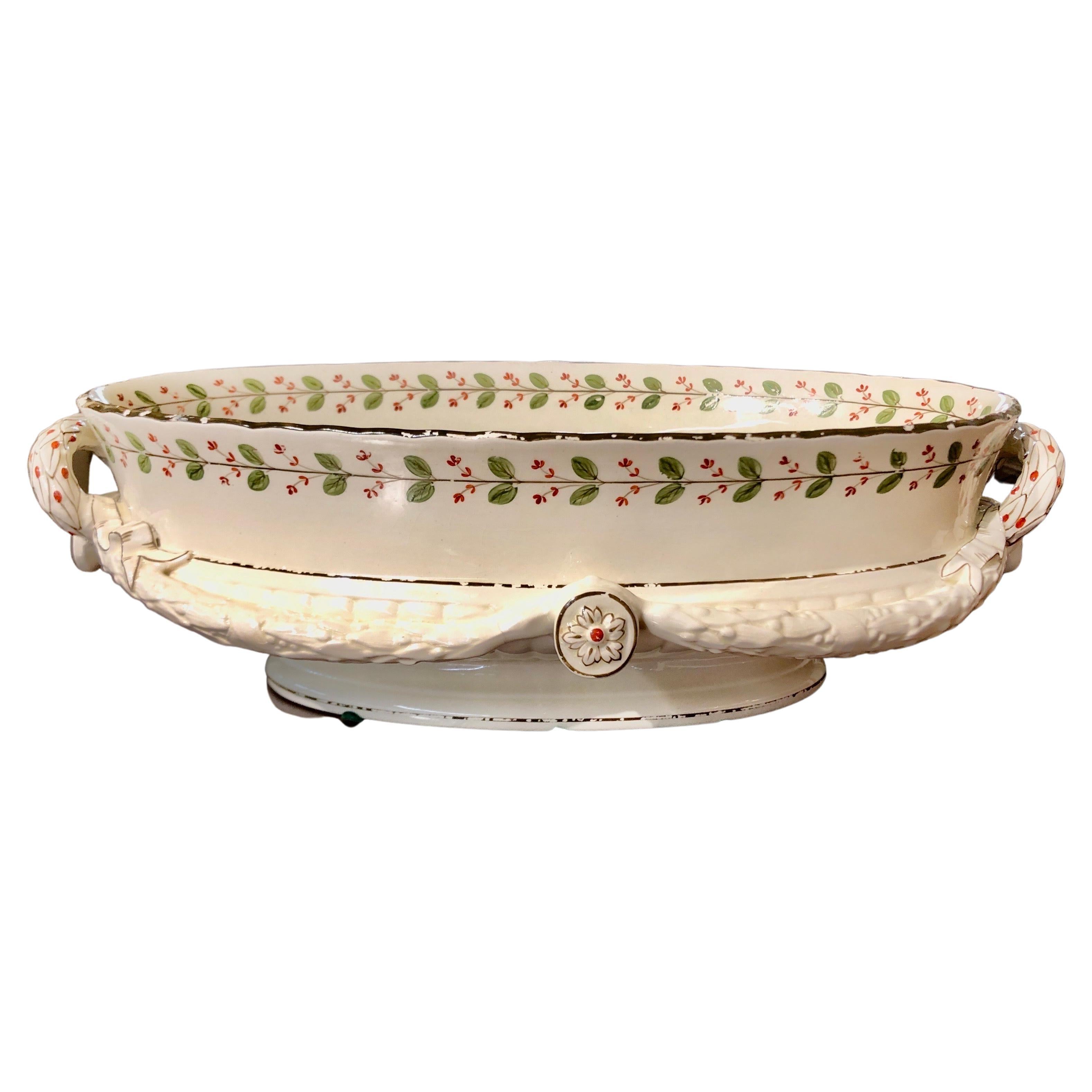 Seltene große antike englische Wedgwood Queensware „Creamware“-Schale aus dem frühen 19. Jahrhundert