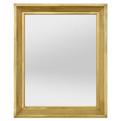 Rare Large Antique French Brass Mirror From The 1970s
