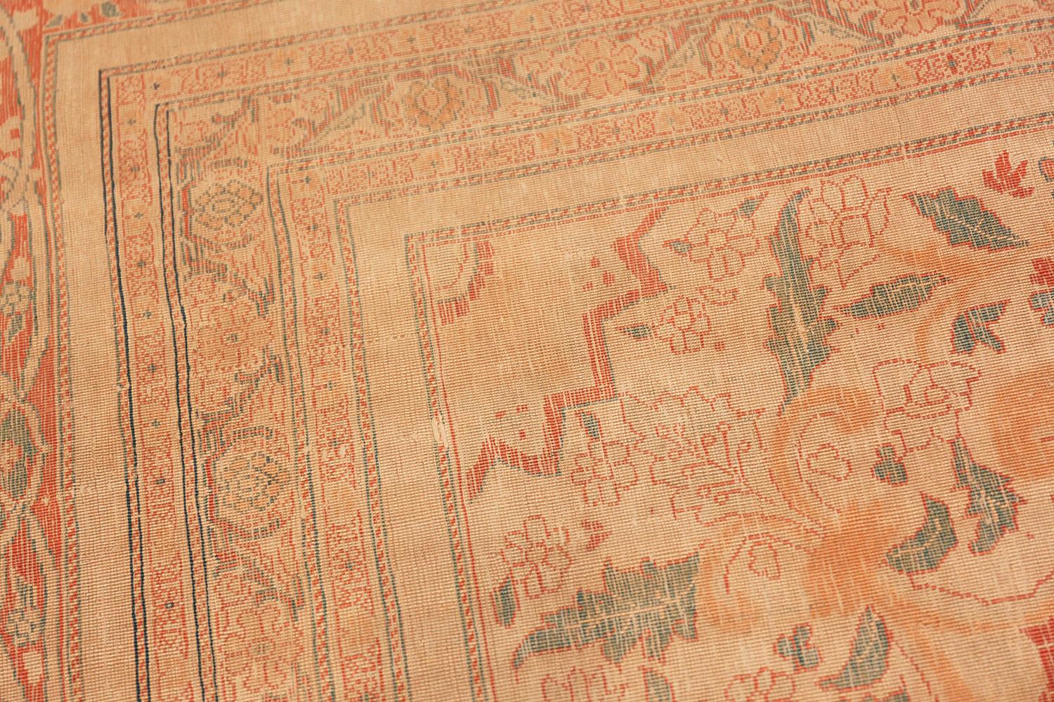 Nazmiyal Antique Silk Persian Tabriz Haji Jalili Carpet. Size: 10' 10