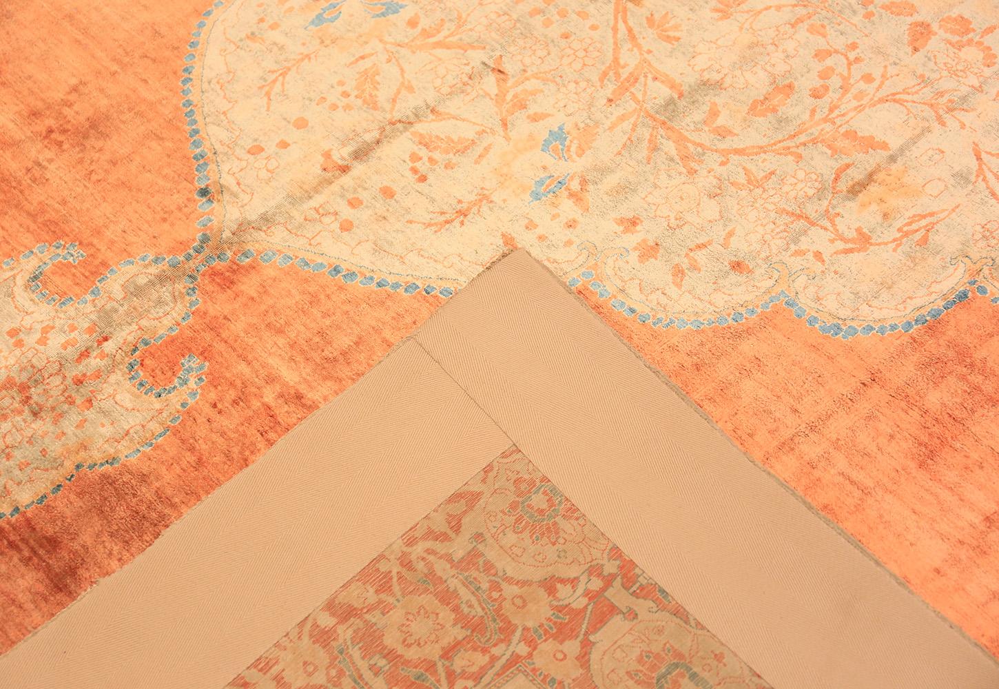 Nazmiyal Antique Silk Persian Tabriz Haji Jalili Carpet. Size: 10' 10