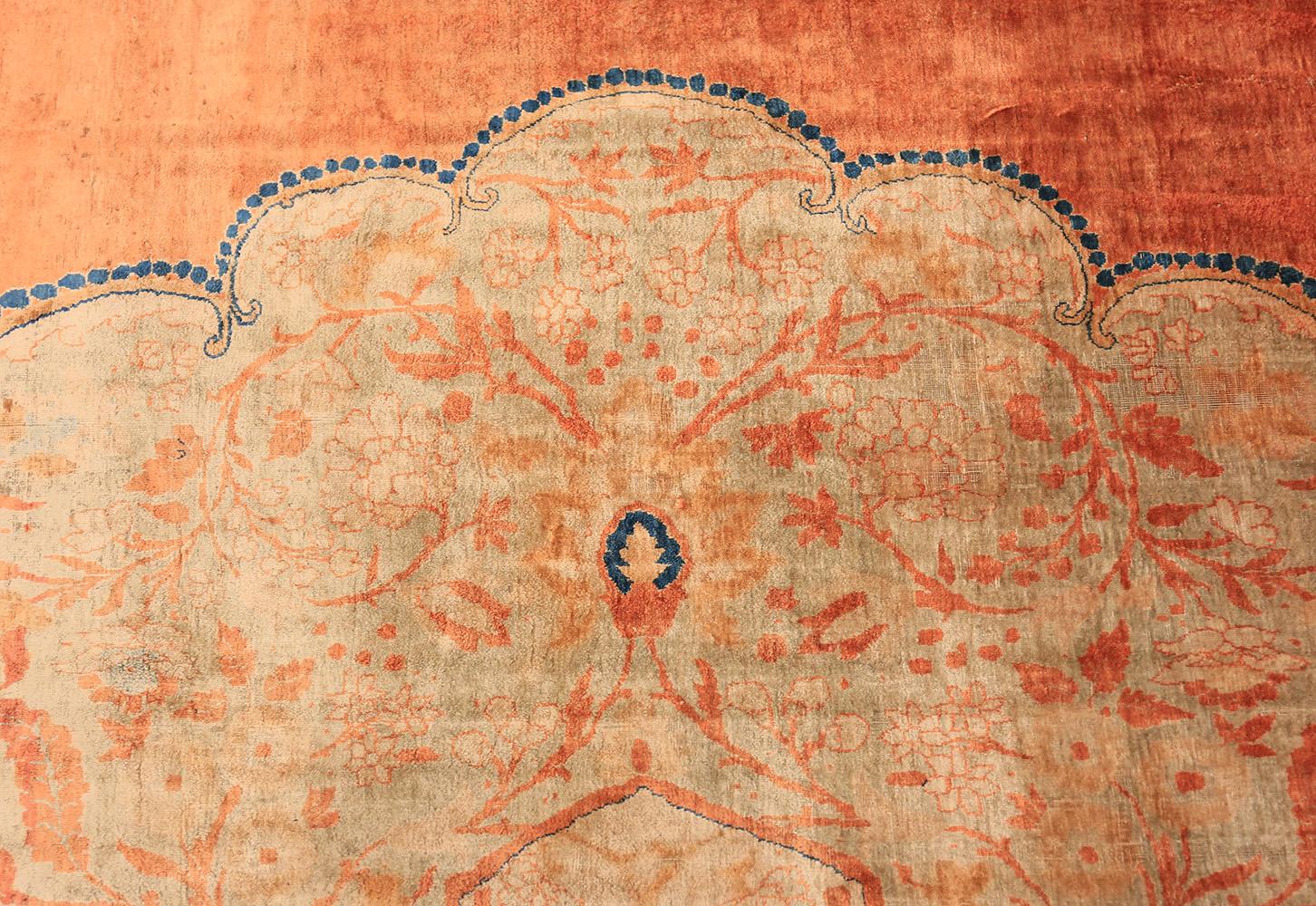 Hand-Knotted Nazmiyal Antique Silk Persian Tabriz Haji Jalili Carpet. Size: 10' 10