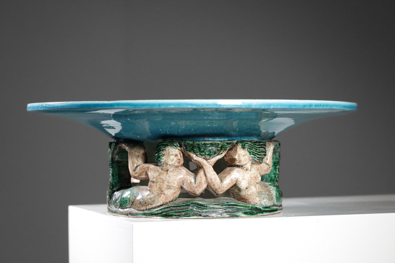Seltene große Art-Déco-Keramikschale aus den 30/40''s Robert Meynard, G400 im Angebot 5