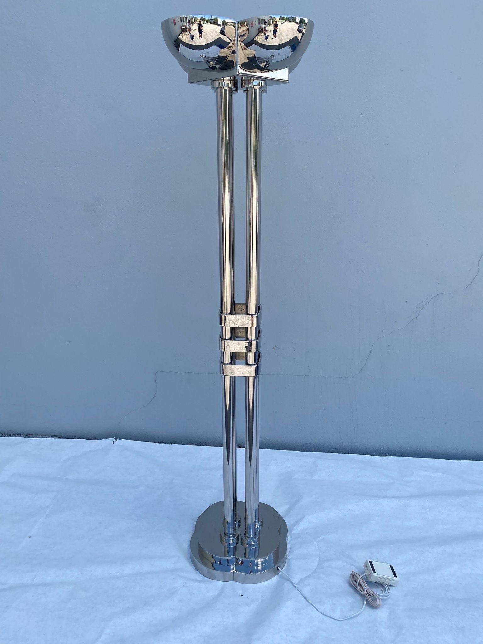 Extremely RARE, this large machine era/ Art Deco floor lamp is MARKED 