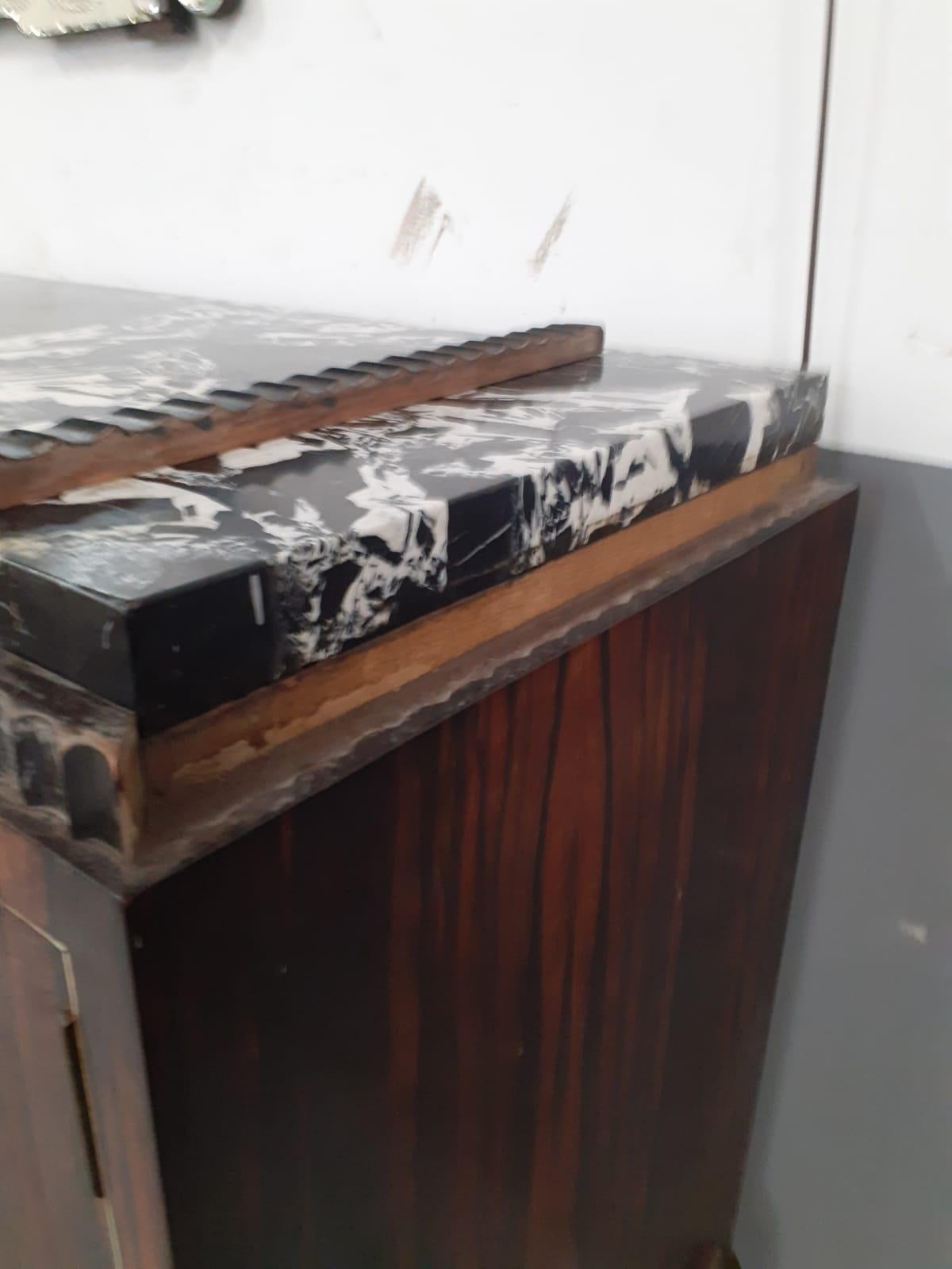 Rare Large Art Deco Sideboard in Macassar Ebony Veneer, circa 1925 For Sale 4