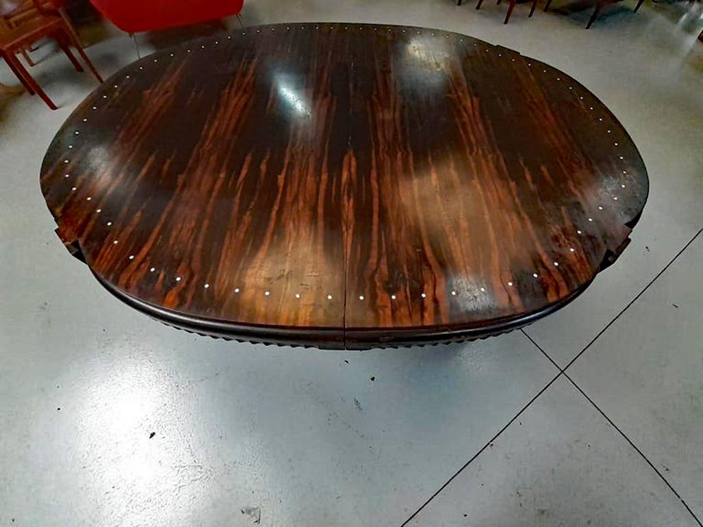 Rare Large Art Deco Table in Macassar Ebony and Ivory, circa 1925 For Sale 15