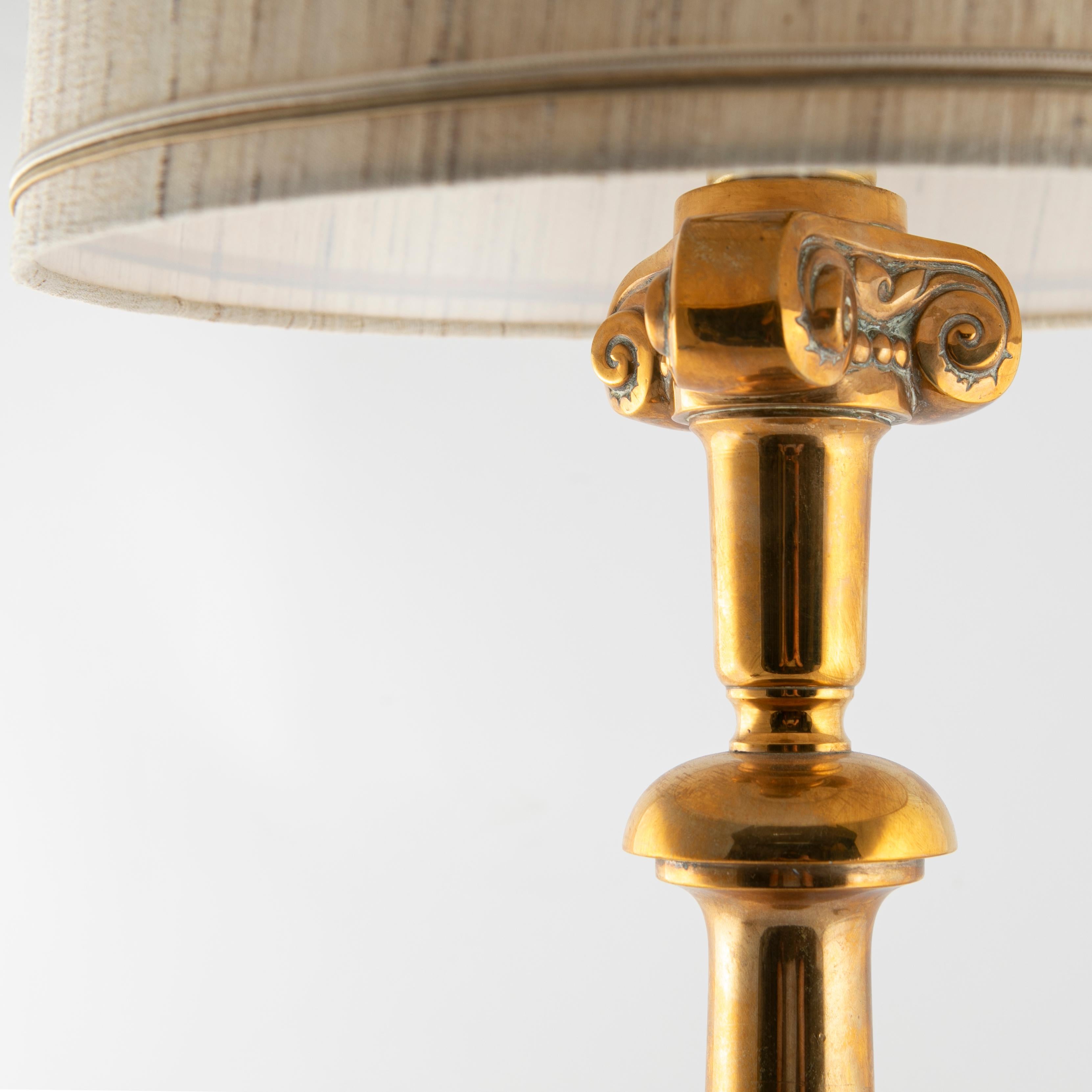 20th Century Rare Large Art Nouveau Brass Table Lamp, Presumably by Thorvald Bindesbøll For Sale