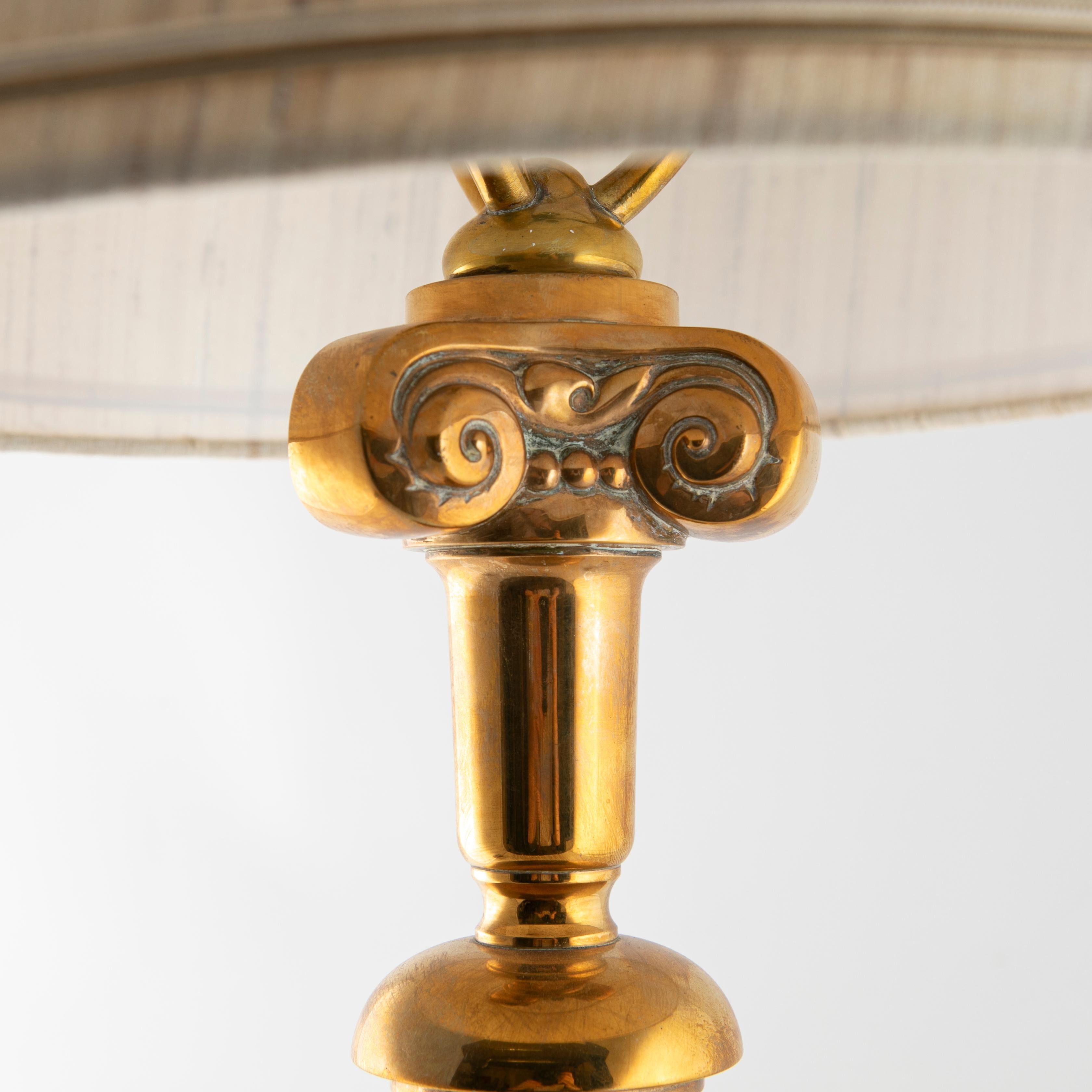 Rare Large Art Nouveau Brass Table Lamp, Presumably by Thorvald Bindesbøll For Sale 1