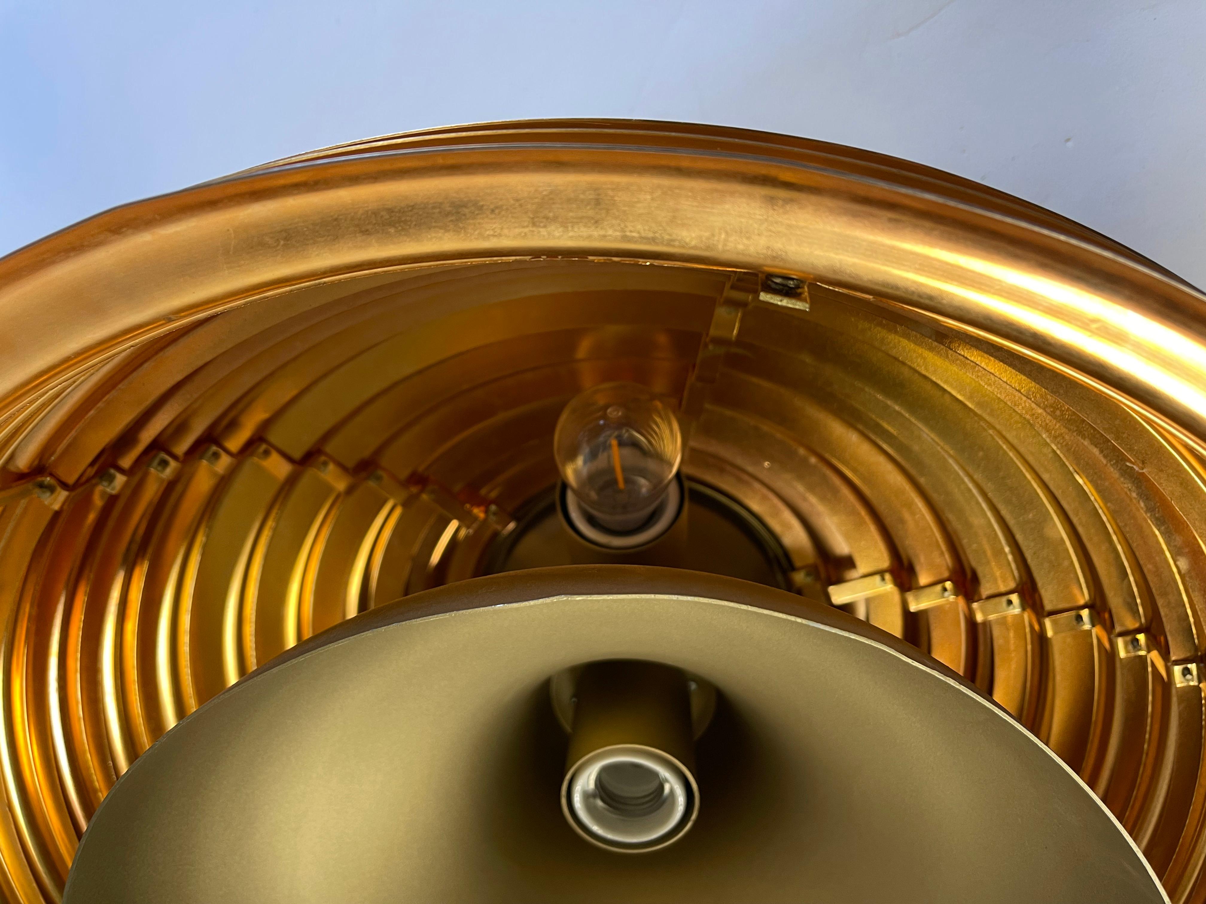 Late 20th Century Rare Large Brass / Golden Saturno Pendant Lamp by Kazuo Motozawa for Staff