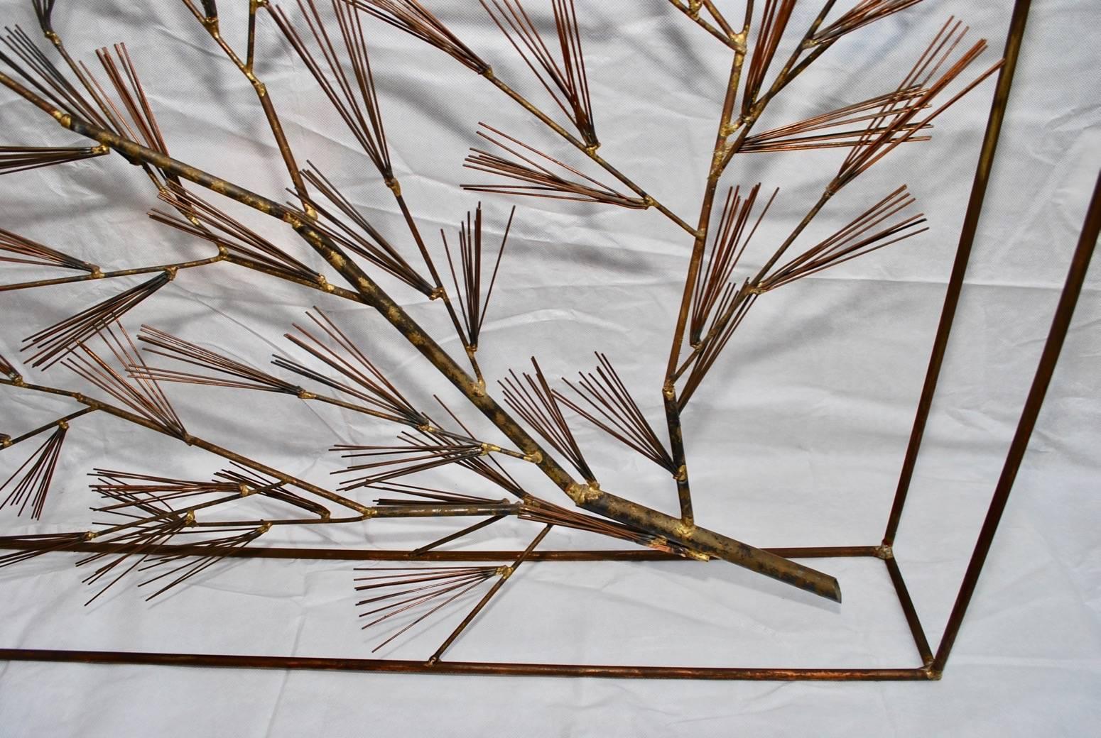 Hand-Crafted Rare Large Brass Sculpture by Curtis Jere, for Furniture, Wall, fire place screen