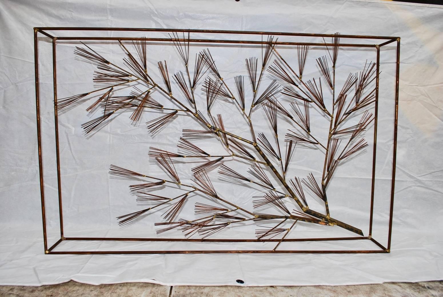 Rare Large Brass Sculpture by Curtis Jere, for Furniture, Wall, fire place screen In Good Condition In Los Angeles, CA