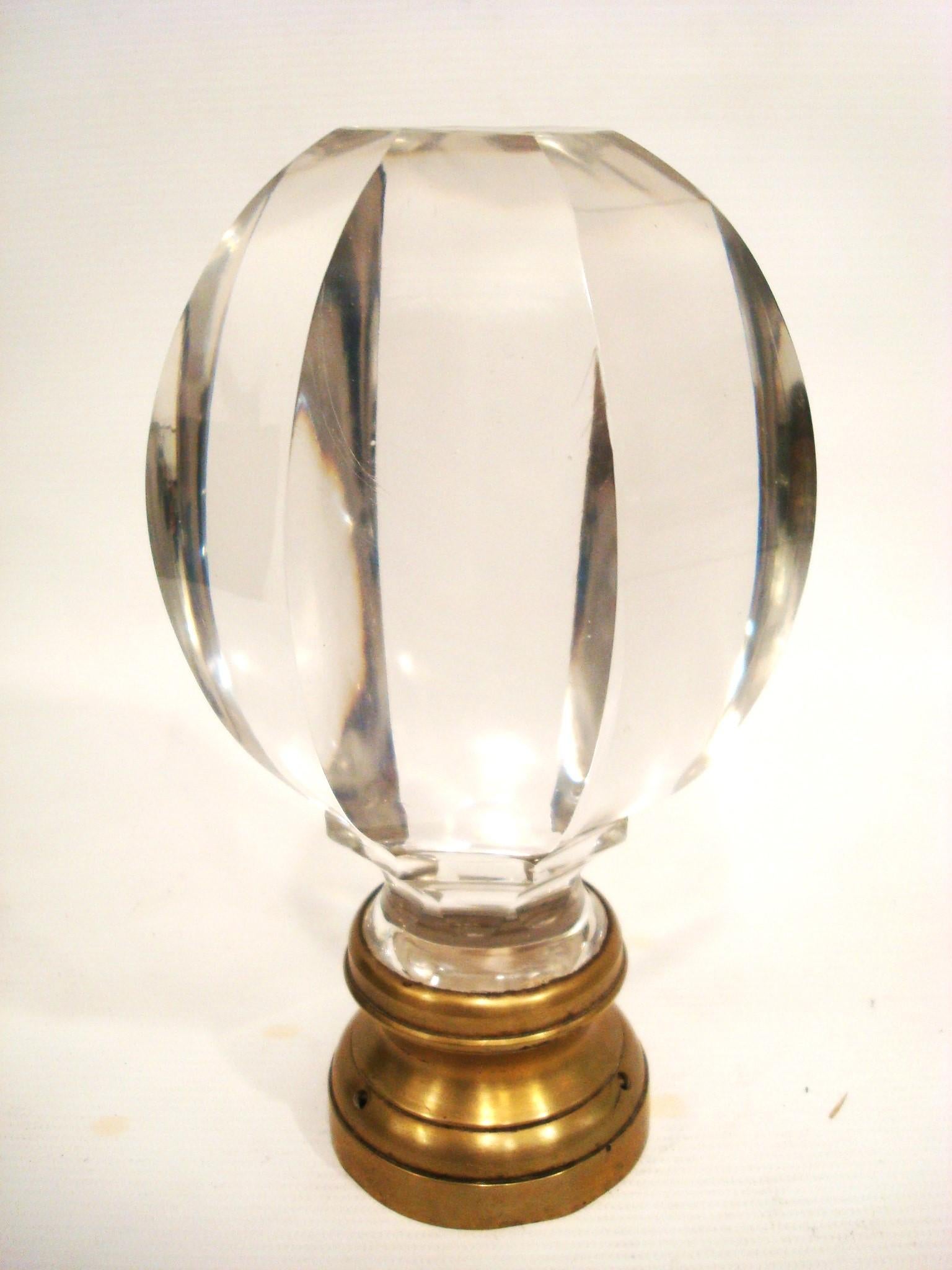 Rare Large Bronze and Crystal Newel Post Finial. France 19 Century For Sale 5
