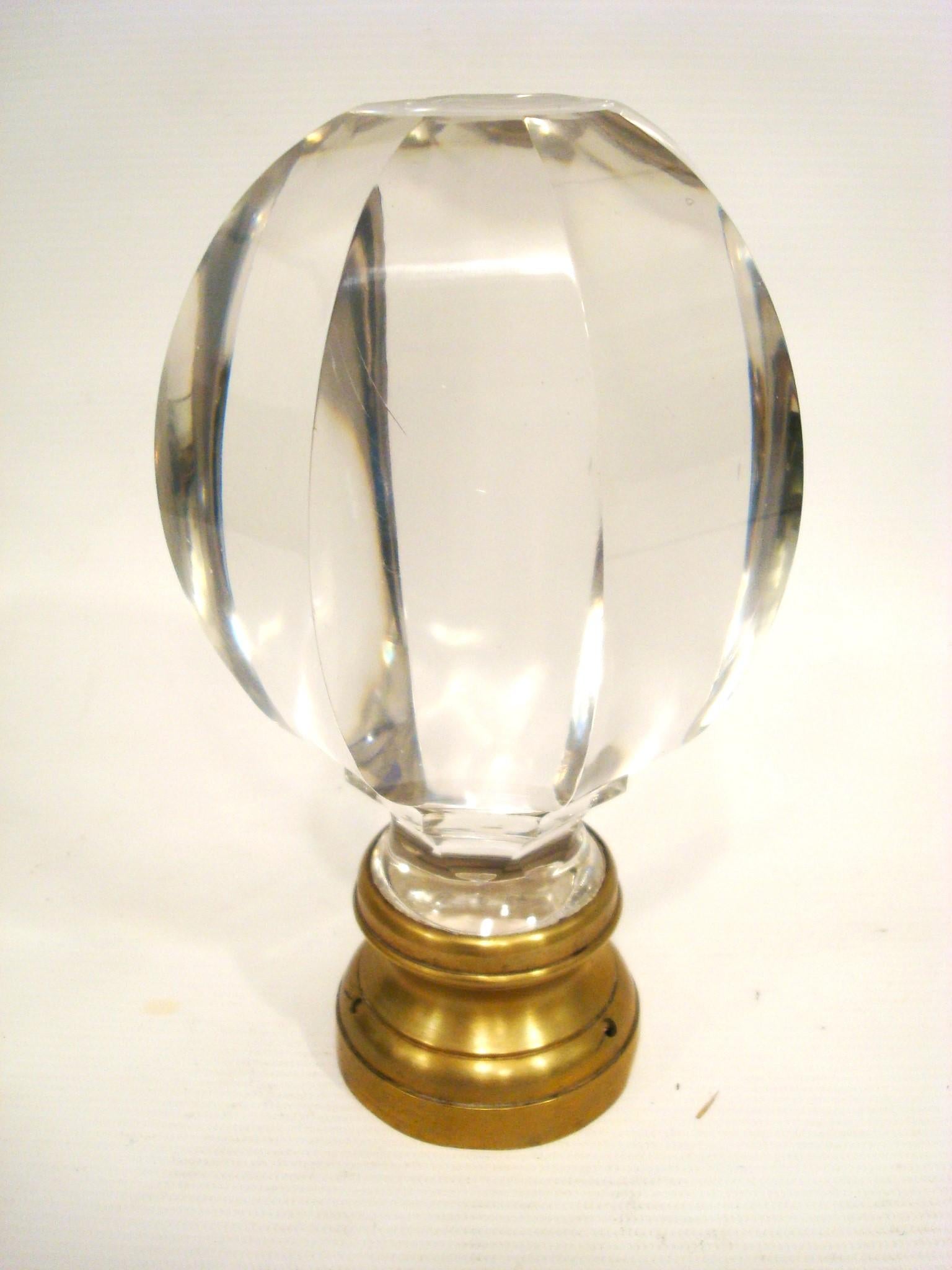 Belle Époque Rare Large Bronze and Crystal Newel Post Finial. France 19 Century For Sale