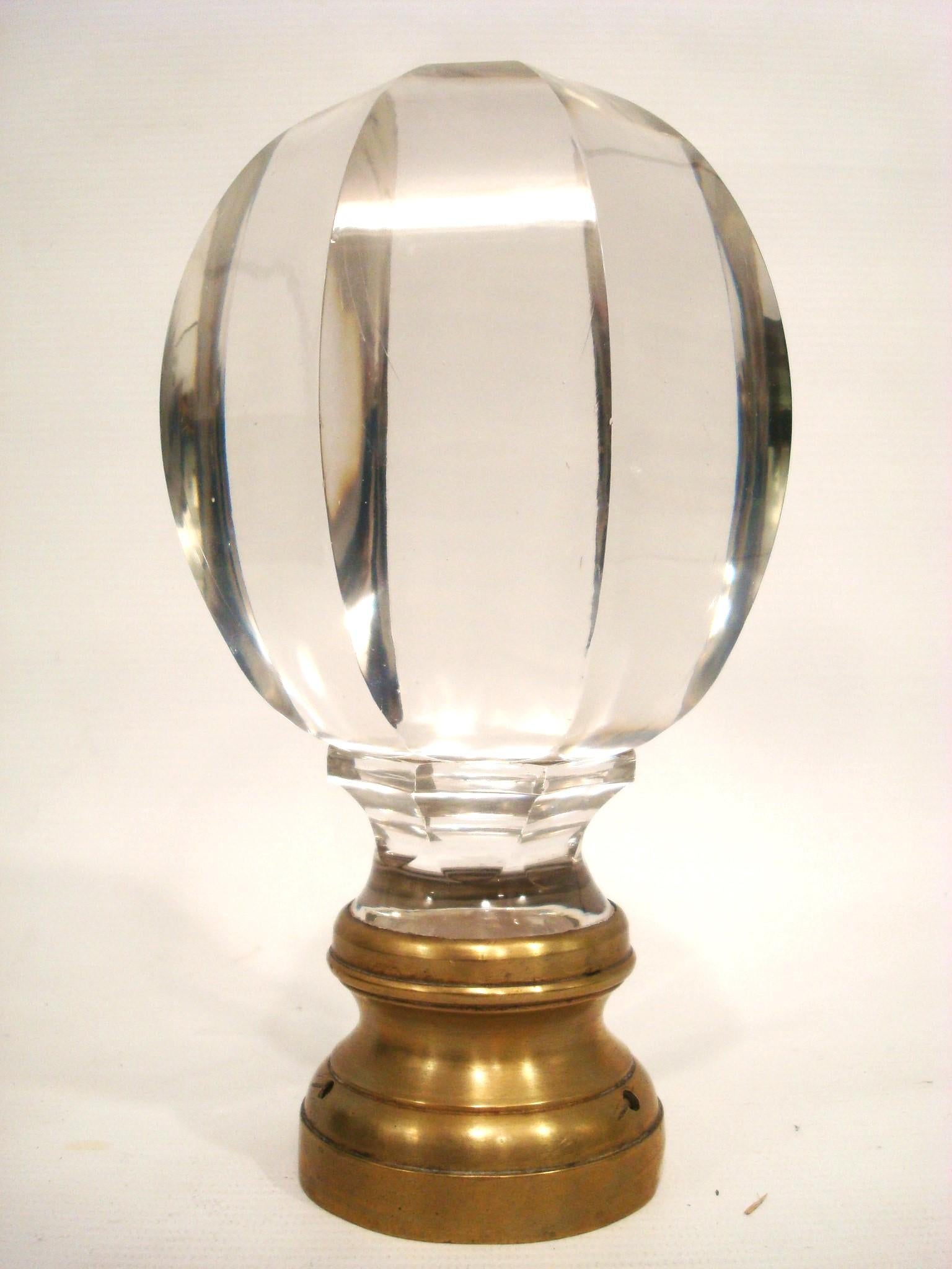 Rare Large Bronze and Crystal Newel Post Finial. France 19 Century In Good Condition For Sale In Buenos Aires, Olivos