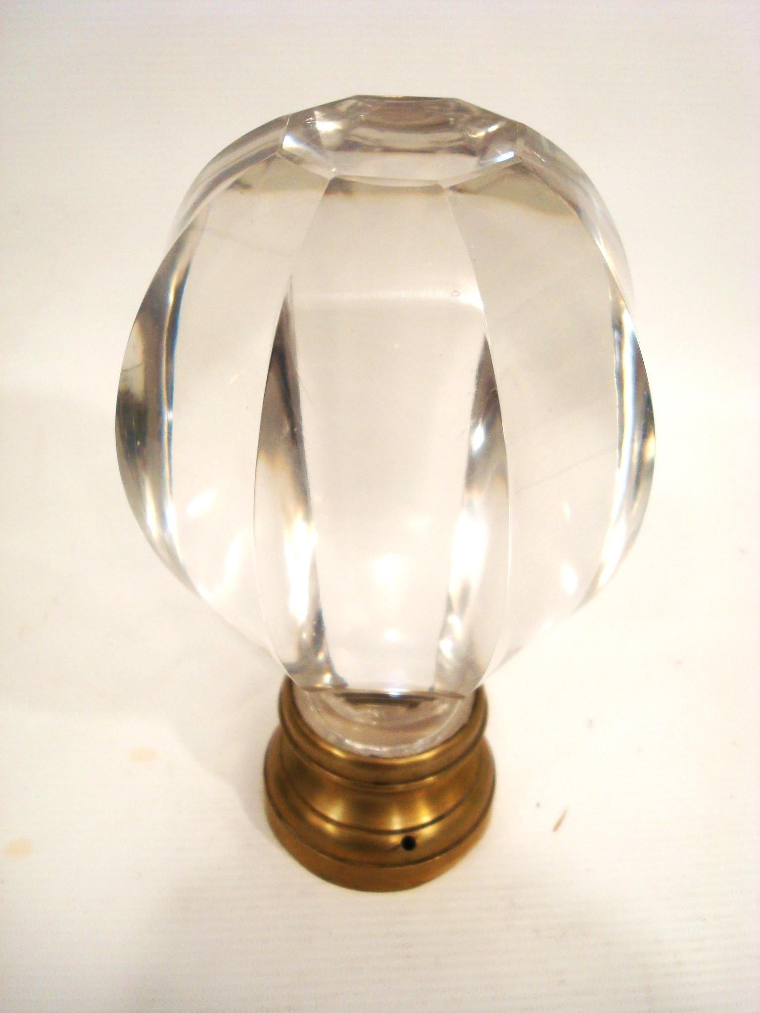 Rare Large Bronze and Crystal Newel Post Finial. France 19 Century For Sale 1