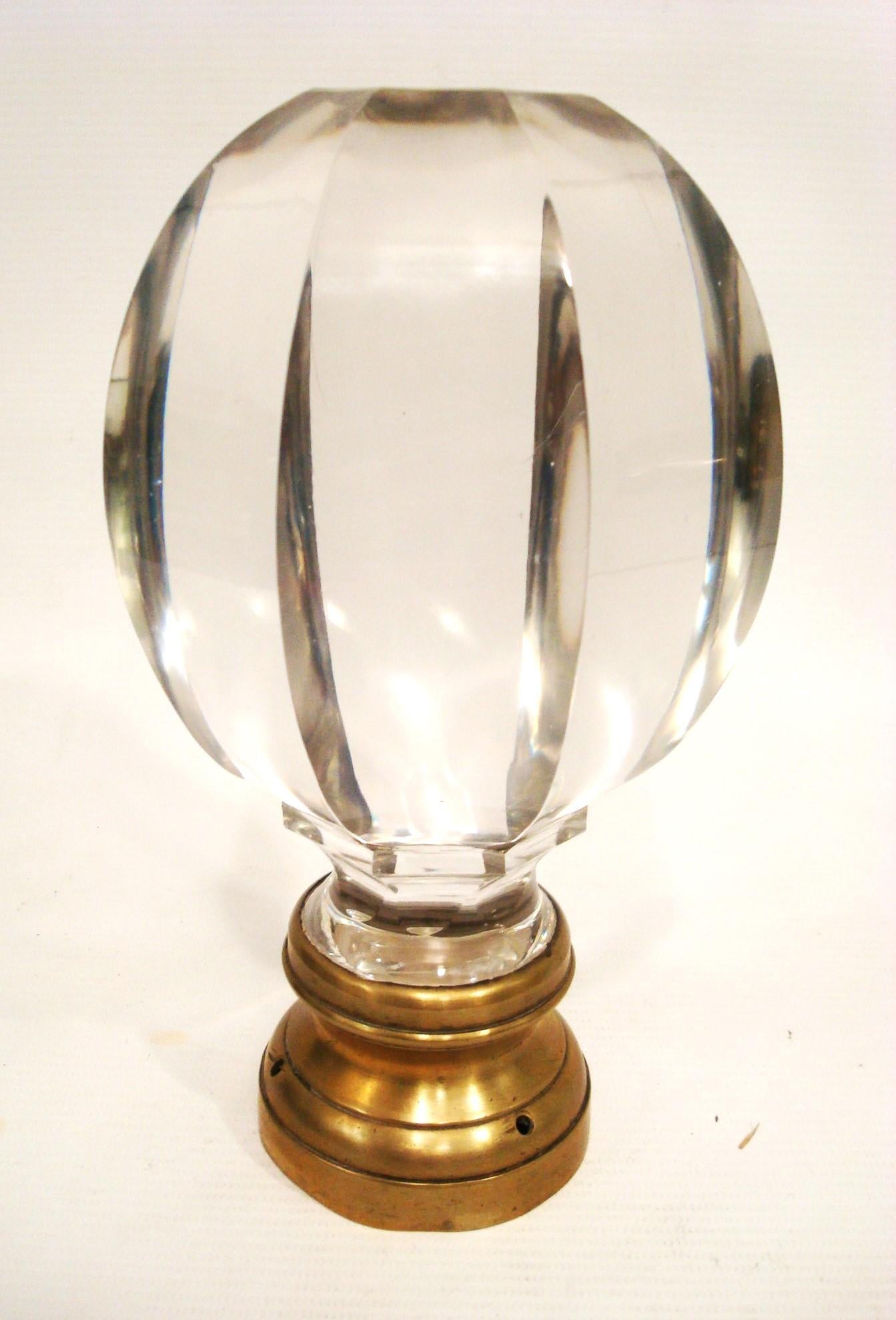 Rare Large Bronze and Crystal Newel Post Finial. France 19 Century For Sale 2