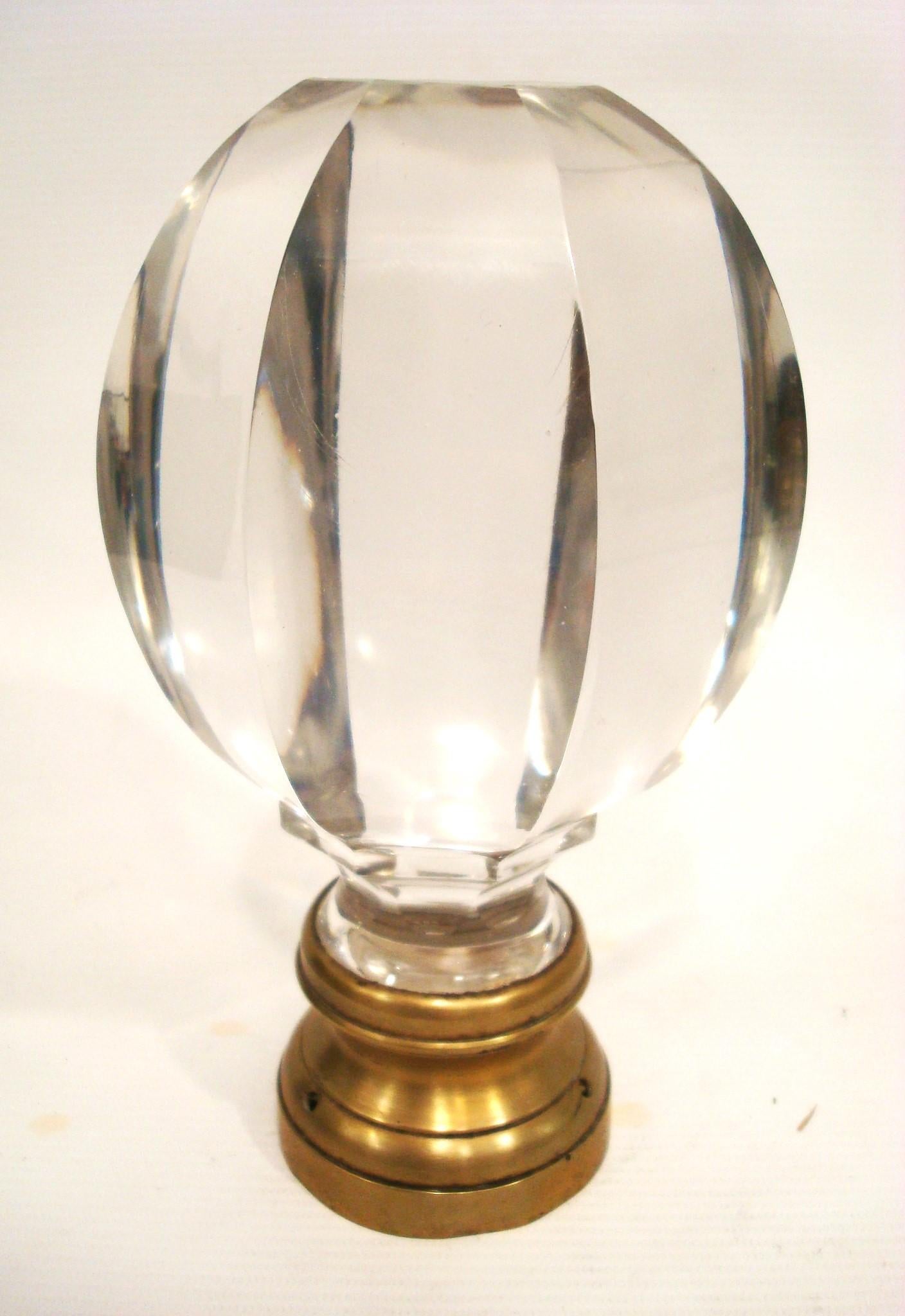 Rare Large Bronze and Crystal Newel Post Finial. France 19 Century For Sale 3