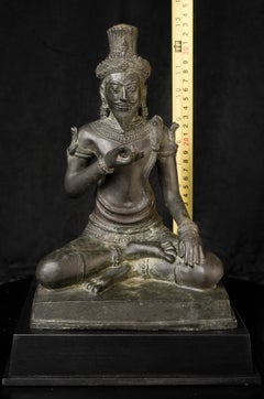 Rare Large Cambodian or Thai Cast Bronze Shiva, 14thC or Later