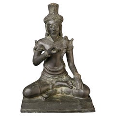 Rare Large Cambodian or Thai Cast Bronze Shiva, 14thC or Later